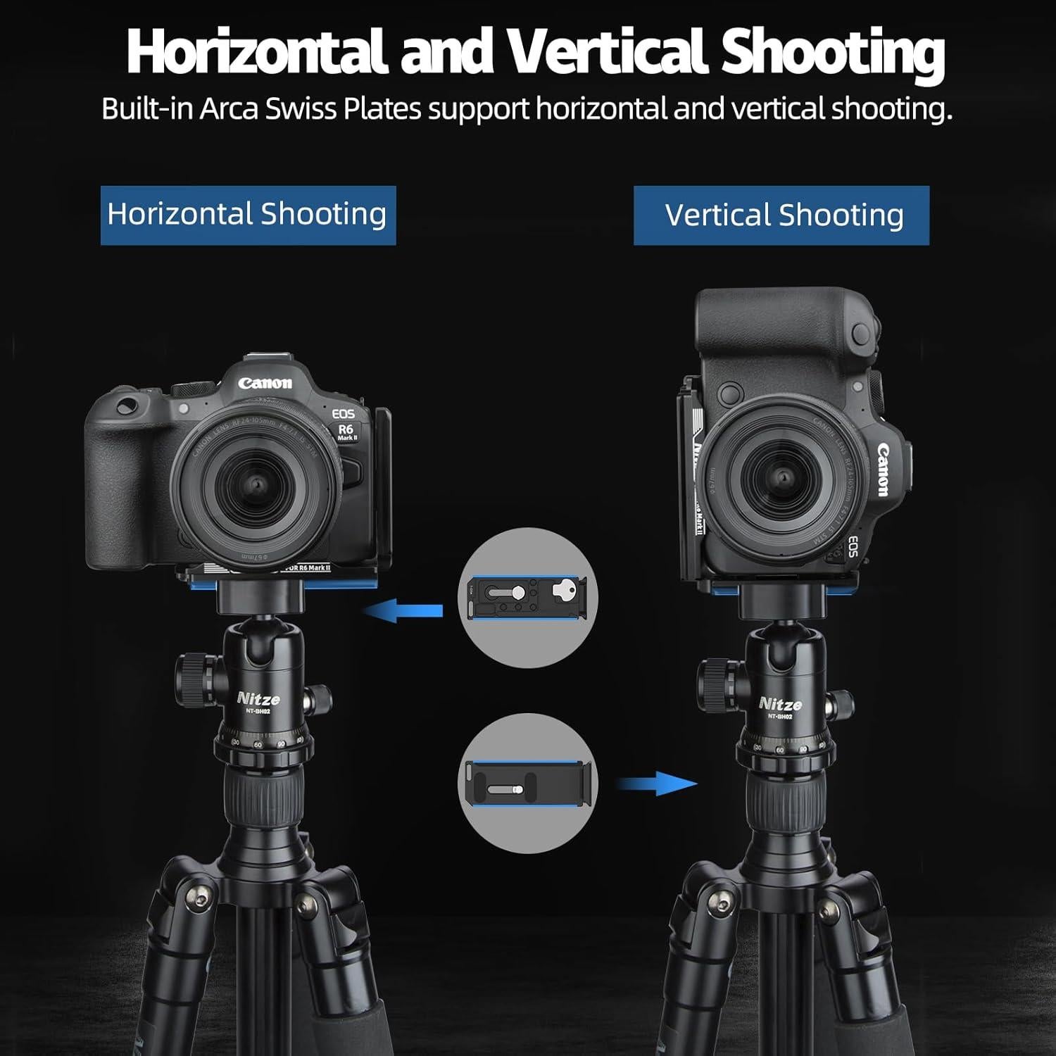 Soporte en L Nitze T-C05A para Canon R6 Mark II/R6/R5C/R5