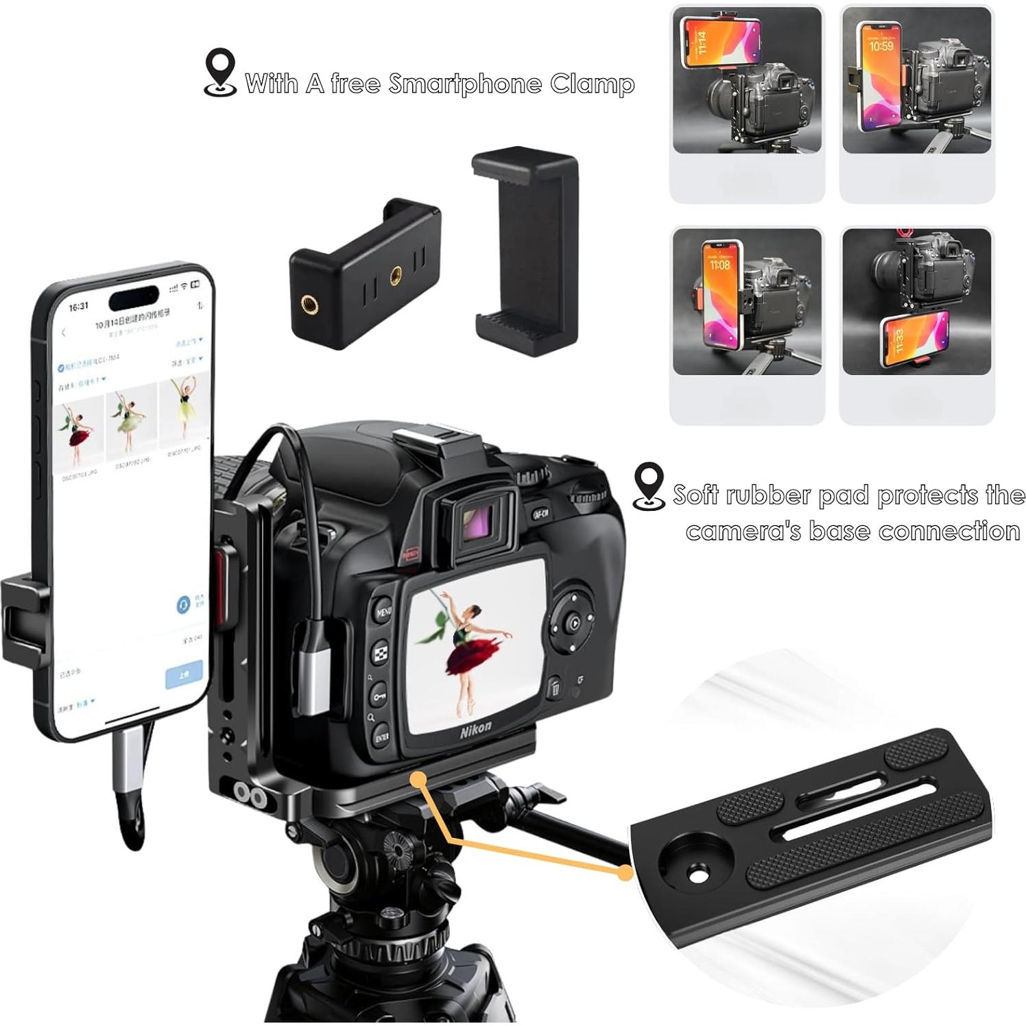 Soporte en L para Cámara DSLR/Mirrorless SHOOTPRO con Placa Rápida