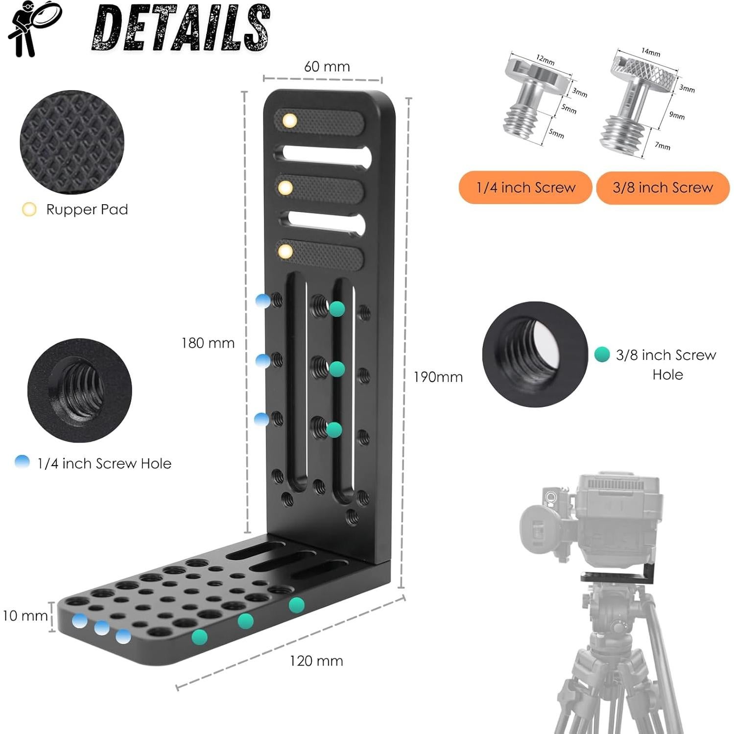 Soporte en L para Cámara DSLR SHOOTPRO con Placa Rápida