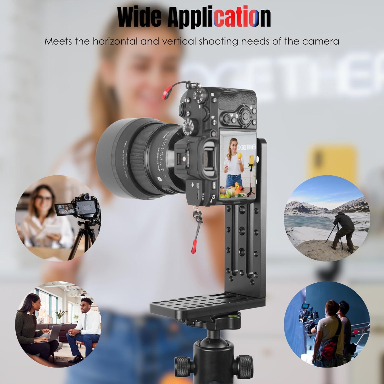 Soporte en L para Cámara DSLR SHOOTPRO con Placa Rápida