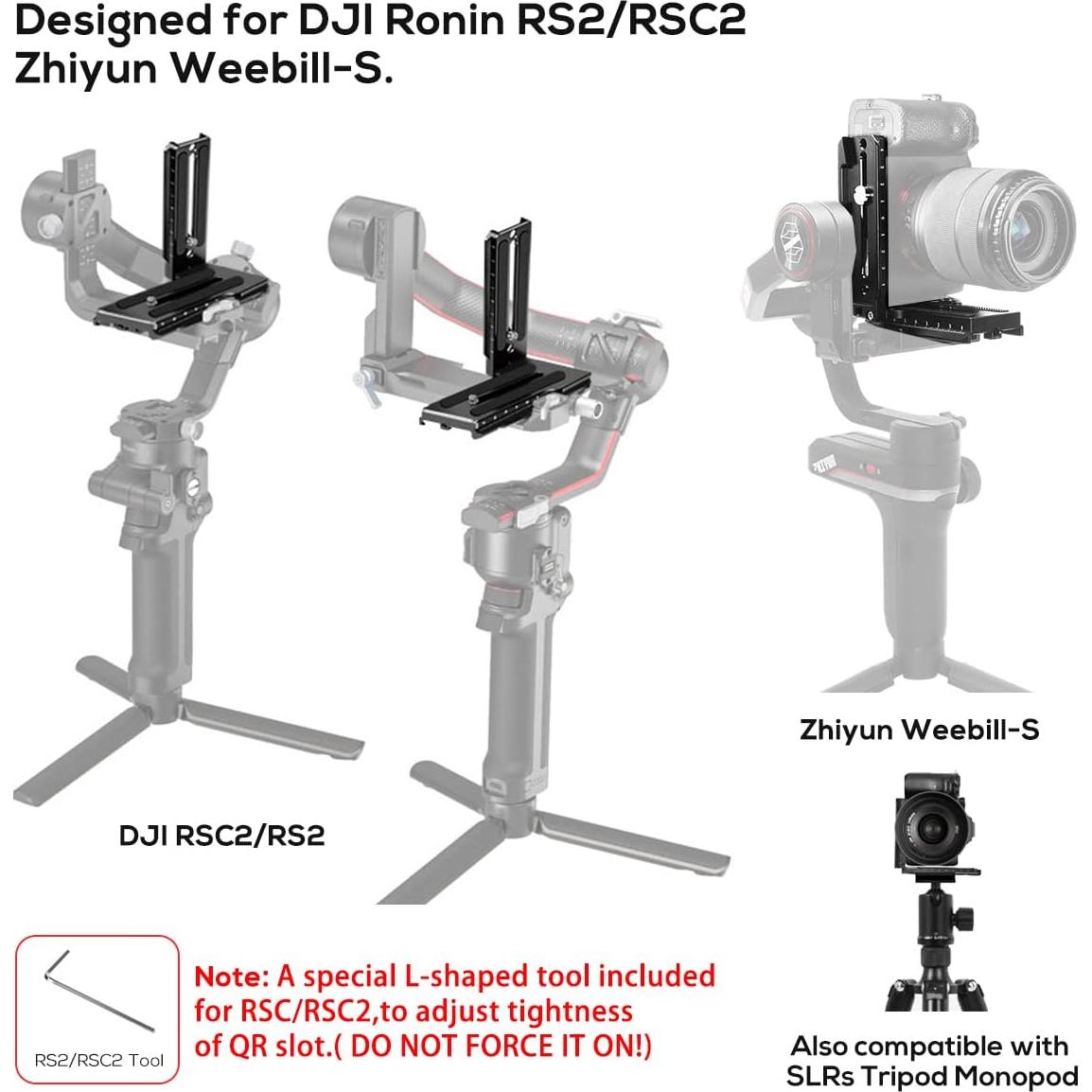 Placa de Liberación Rápida en L EaxanPic para DJI Ronin RS2 RSC2