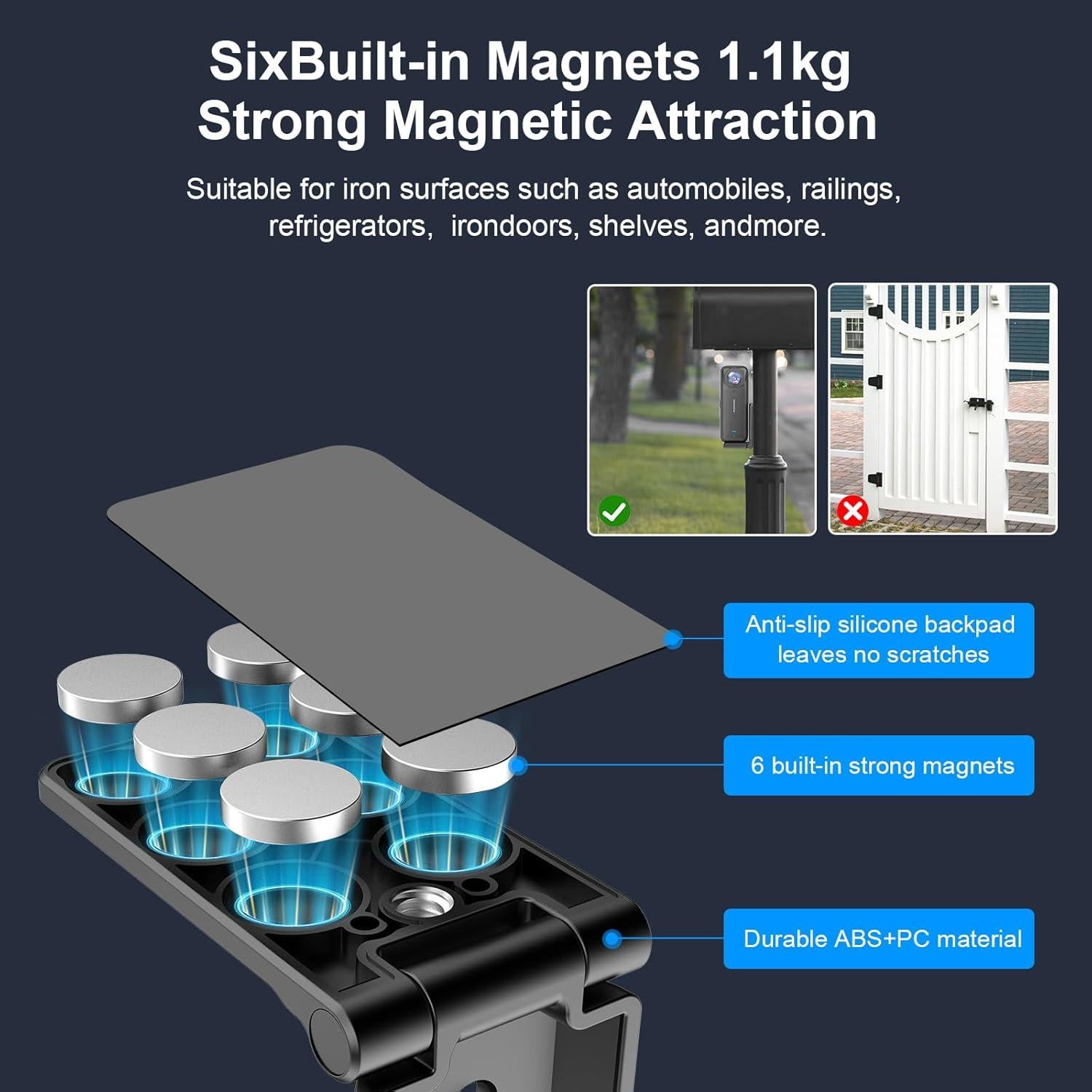 Soporte Base Magnético Plegable XKDAICH para Cámara 360°