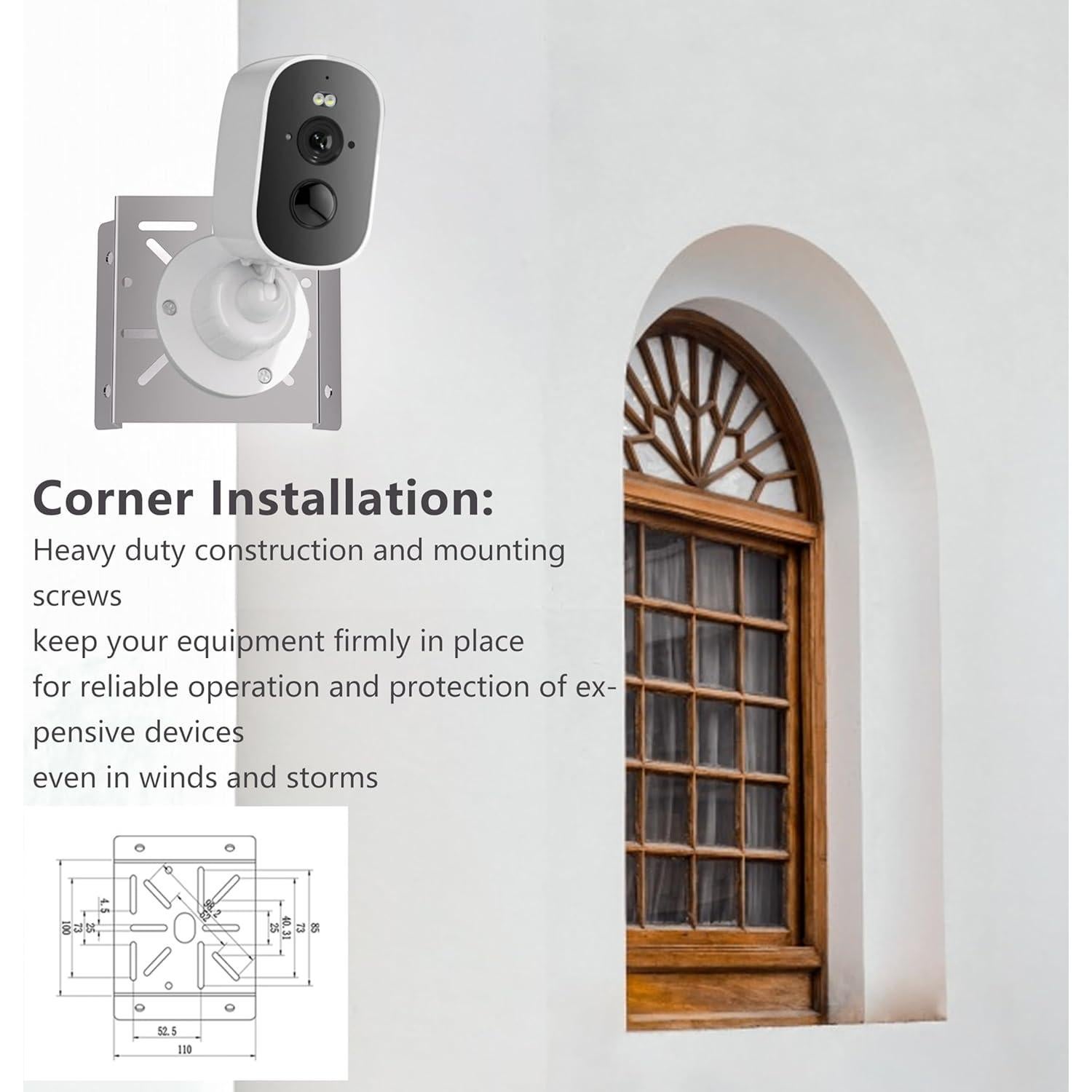 4 Soportes de Montaje en Esquina Demimy para Cámaras de Seguridad