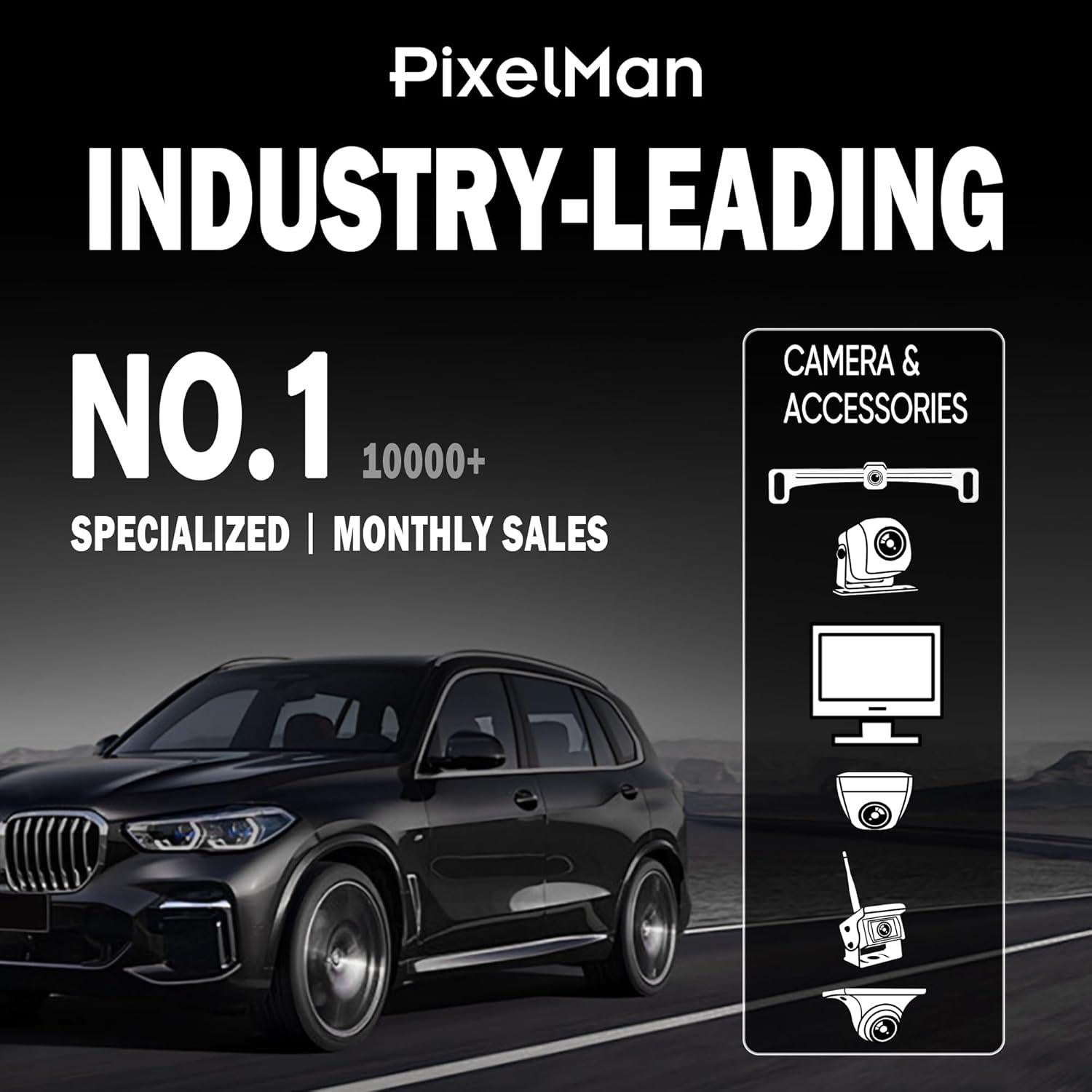 Soporte de Cámara de Respaldo Pixelman Universal Acero Inoxidable