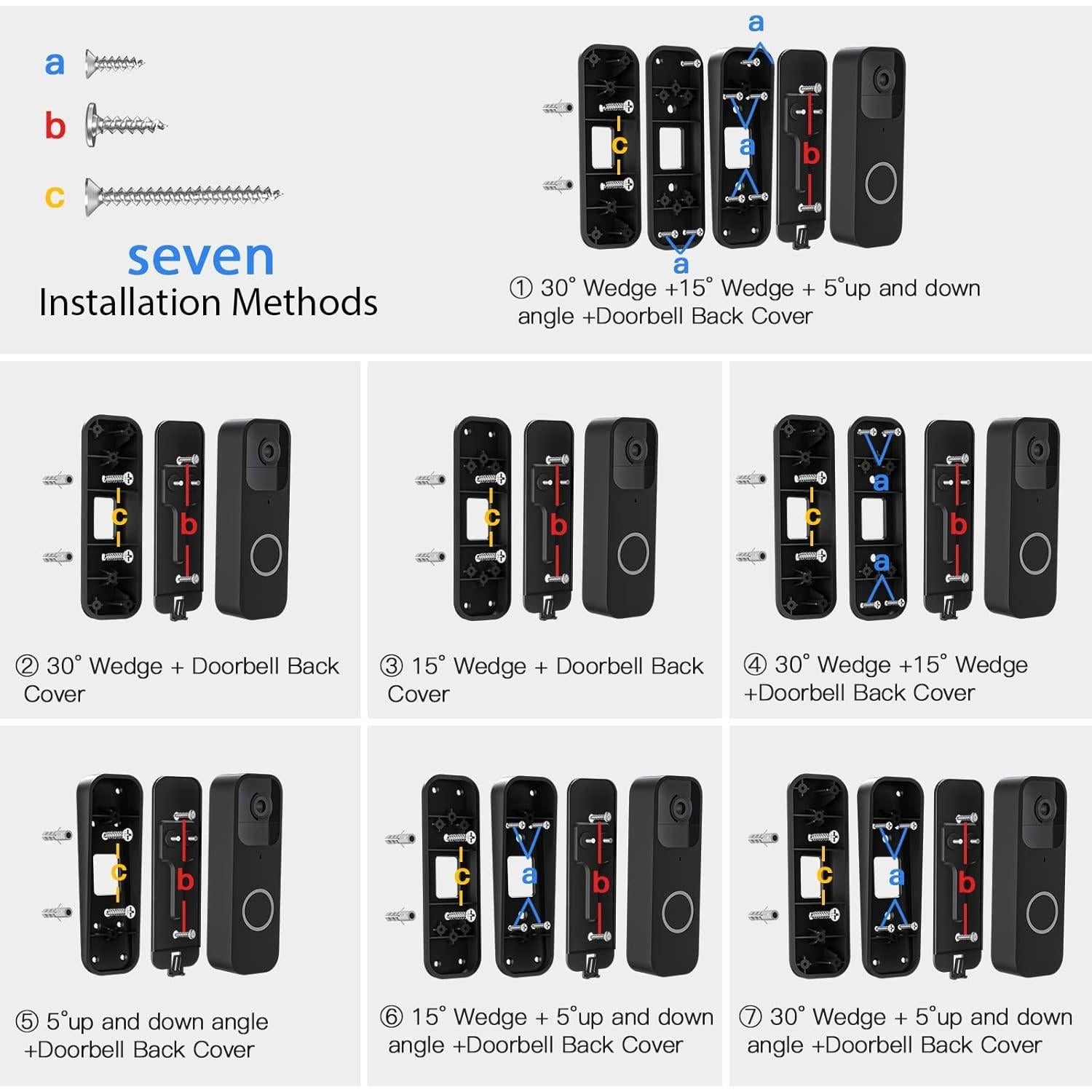 Soporte ajustable para timbre de video Blink OkeMeeo - Paquete de 3