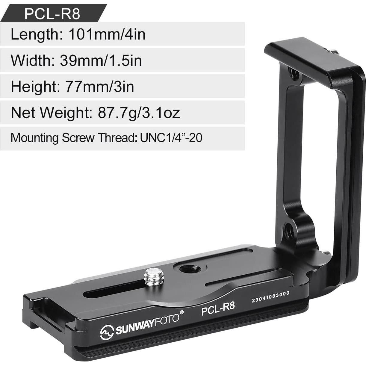 Soporte L SUNWAYFOTO PCL-R8 para Canon EOS R8/RP Aluminio