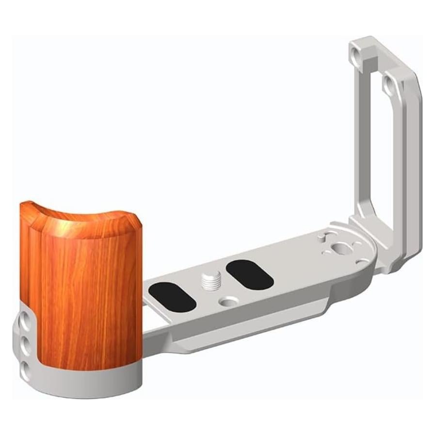 Soporte en L para cámara Fujifilm X-T50 con agarre de madera