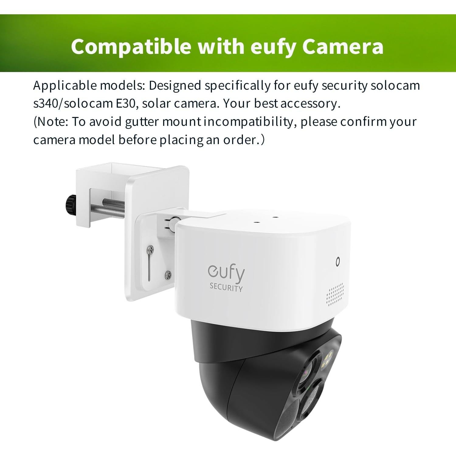 Soporte de Canalón Lonnky para Eufy SoloCam S340/E30 - Blanco