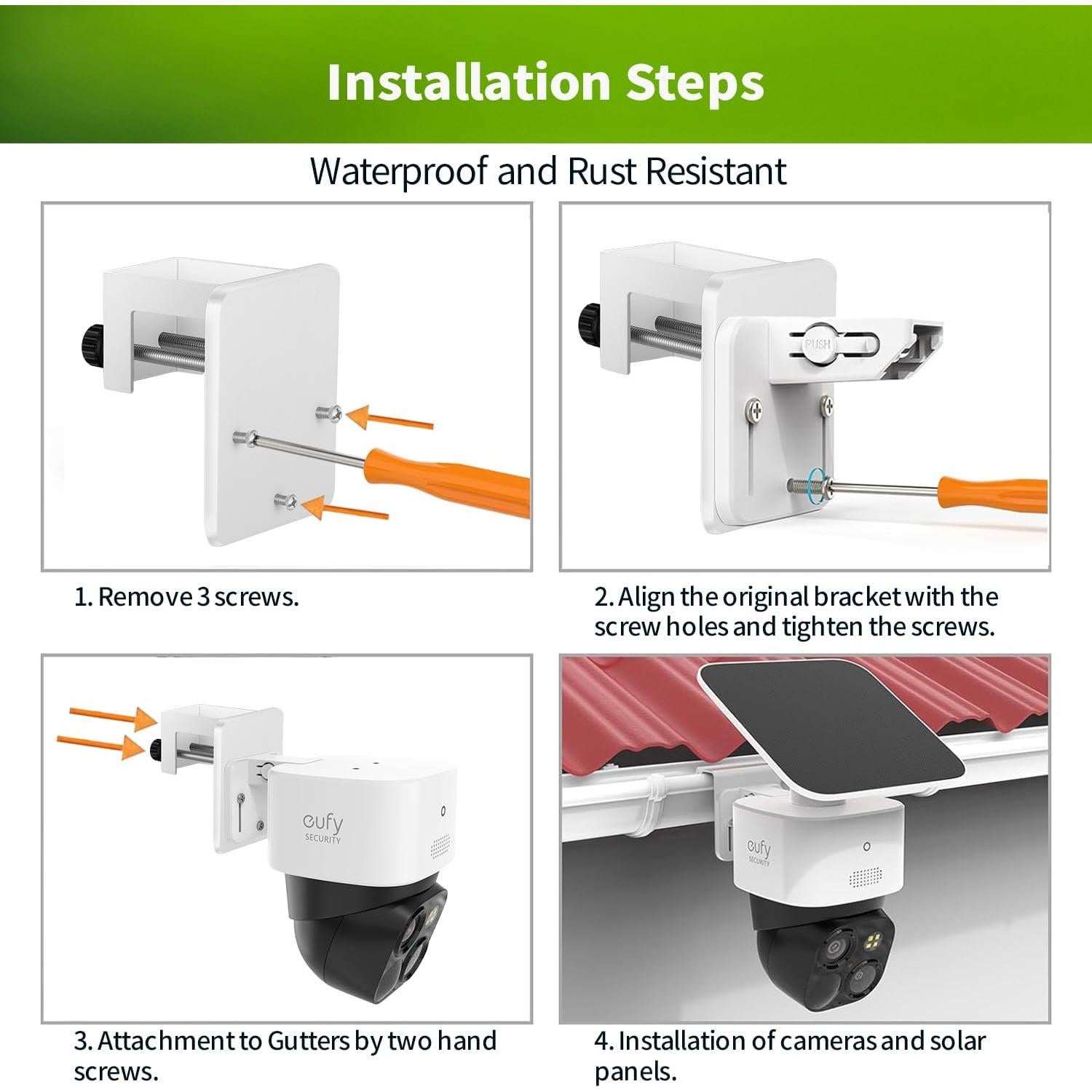 Soporte de Canalón Lonnky para Eufy SoloCam S340/E30 - Blanco