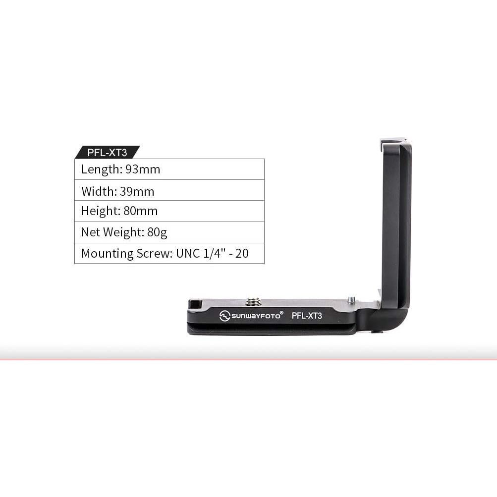 Placa L Sunwayfoto PFL-XT3 para cámara Fuji X-T3