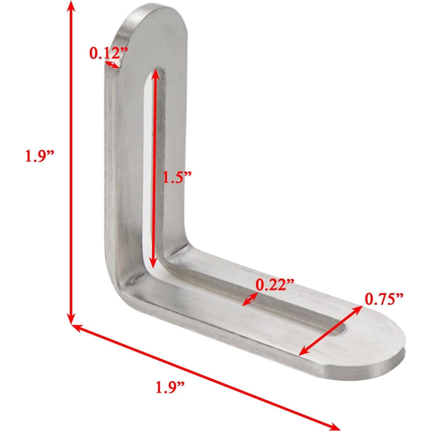 Soportes en L Ajustables Xiaoyztan 8 Pcs Acero Inoxidable 4.8x4.8cm