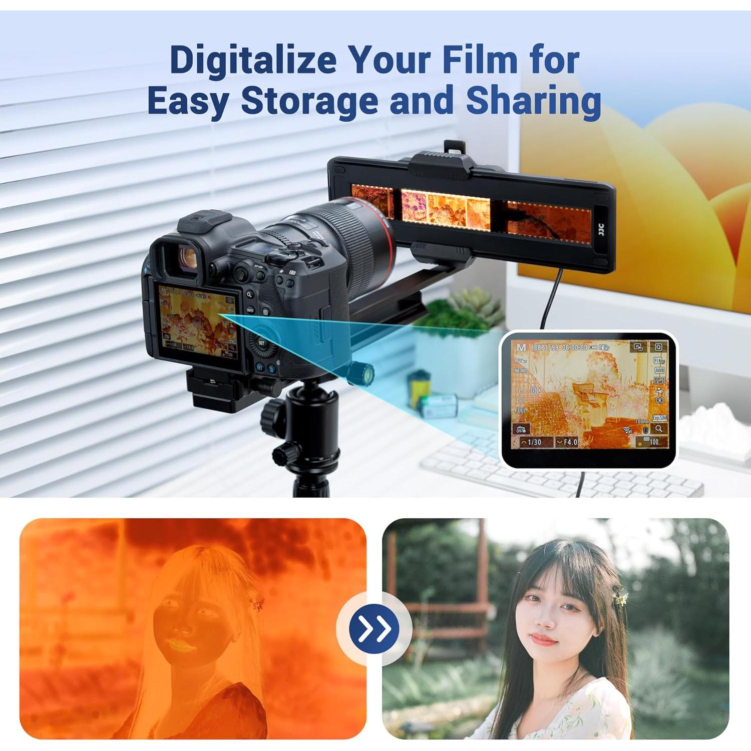 Digitalizador de Película JJC SlideRail 35mm/120 con Riel Ajustable