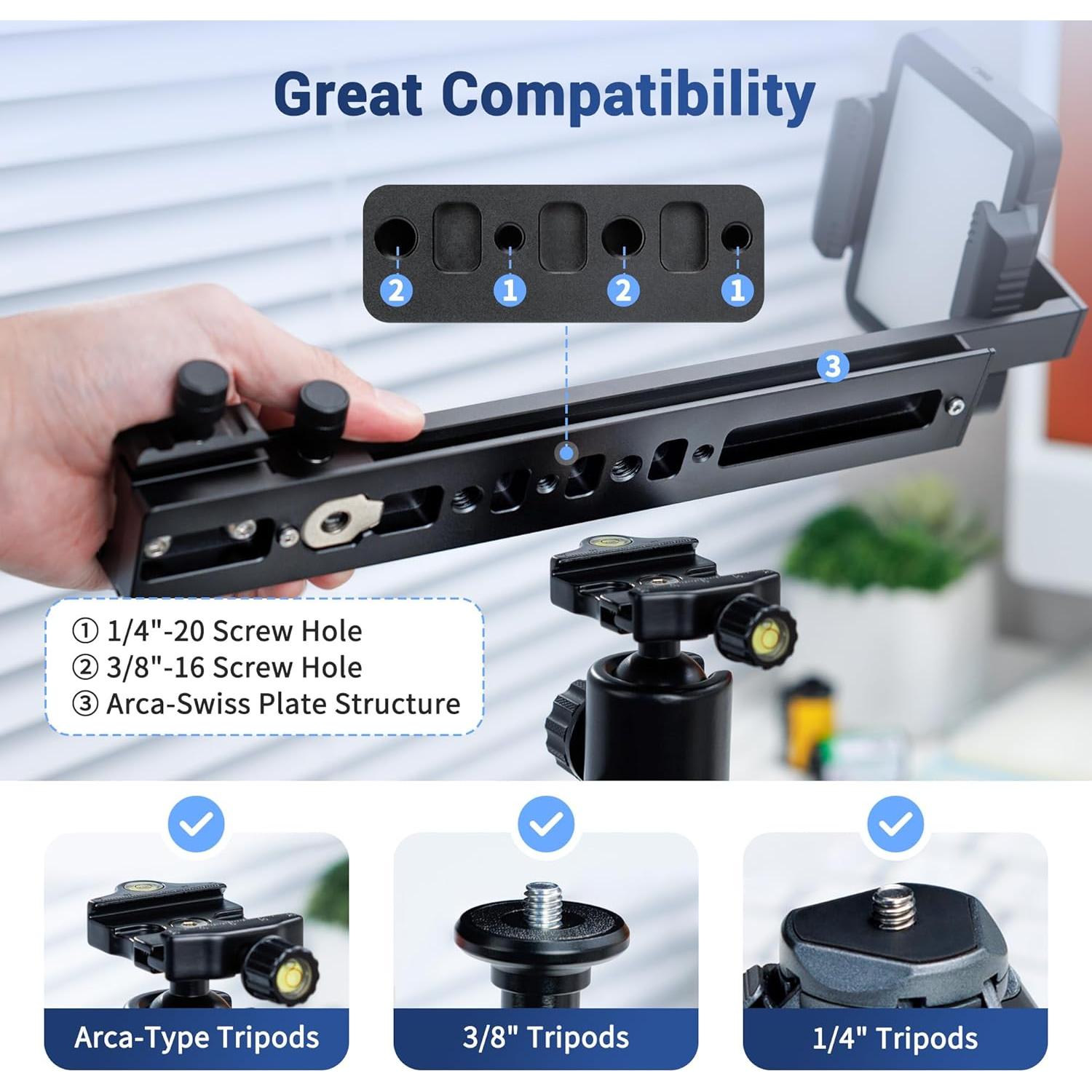 Digitalizador de Película JJC SlideRail 35mm/120 con Riel Ajustable