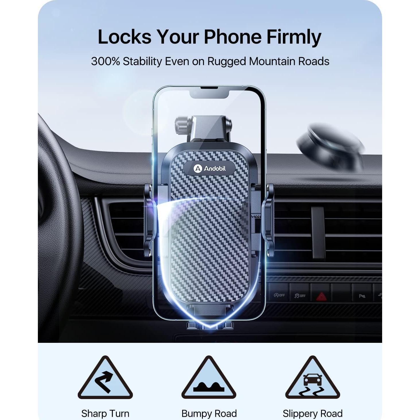 Soporte para Teléfono de Coche Andobil 3 en 1 - Negro