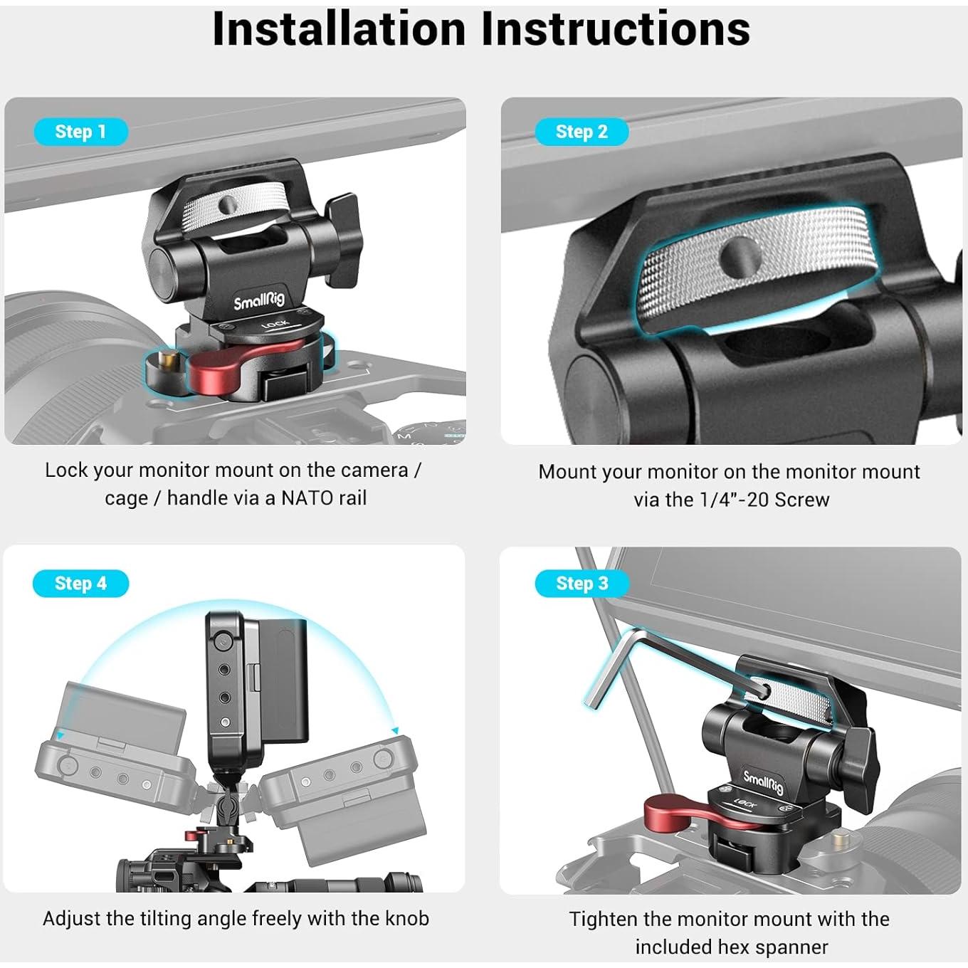 Soporte de Monitor Ajustable SmallRig 2906B para 5" y 7"
