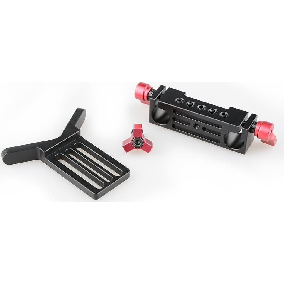 Soporte de Lente CAMVATE 15mm Ajustable Aluminio Rojo