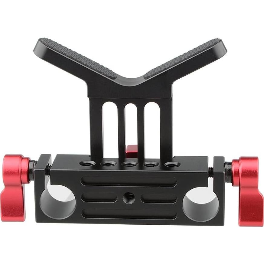 Soporte de Lente CAMVATE 15mm Ajustable Aluminio Rojo