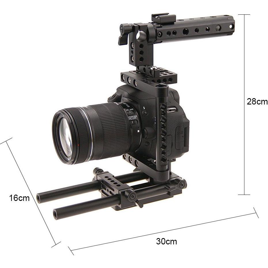 Jaula de Cámara CAMVATE con Mango Superior y Placa de Montaje