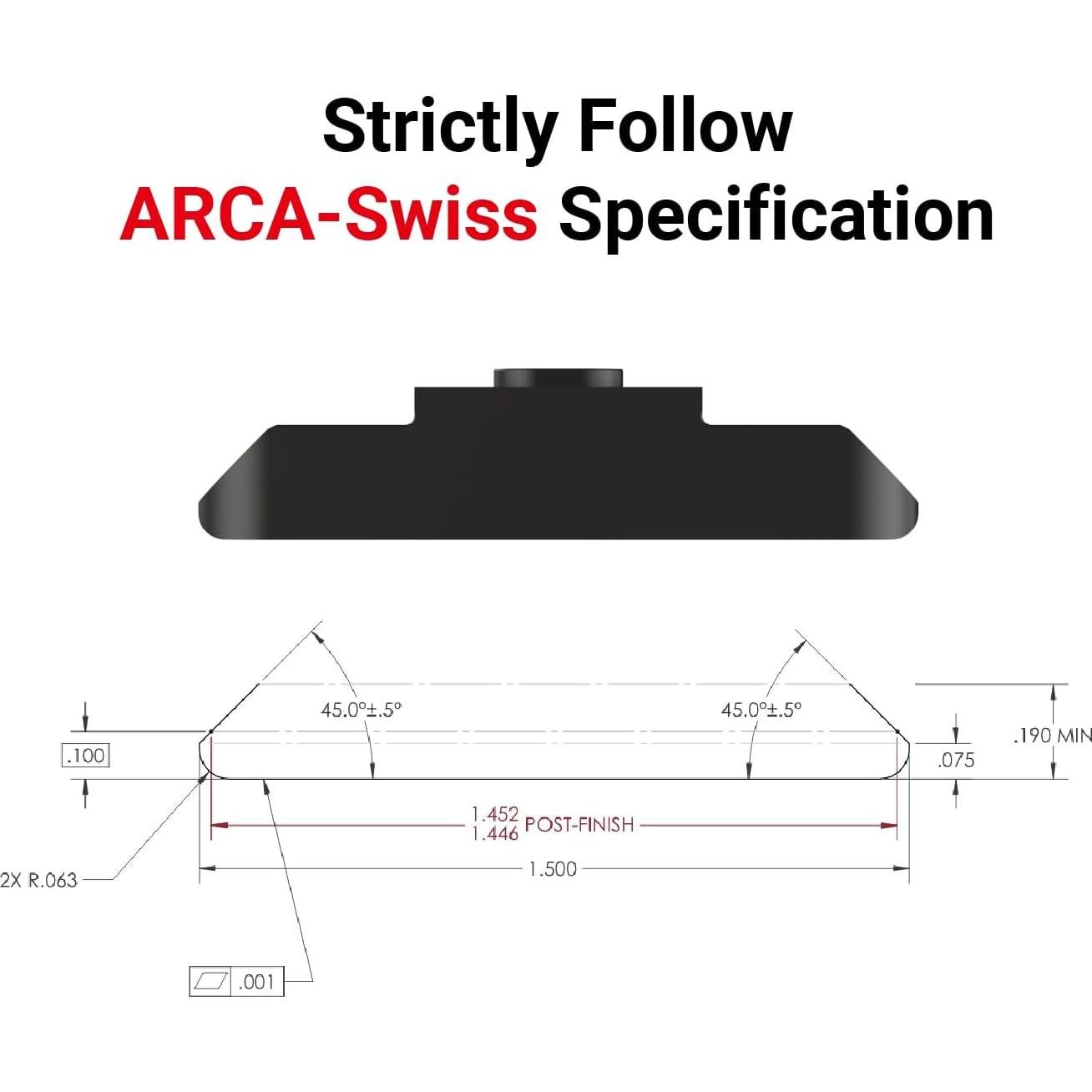 Adaptador MLOK Arca-Swiss RRS Tough Tactical 7.62cm