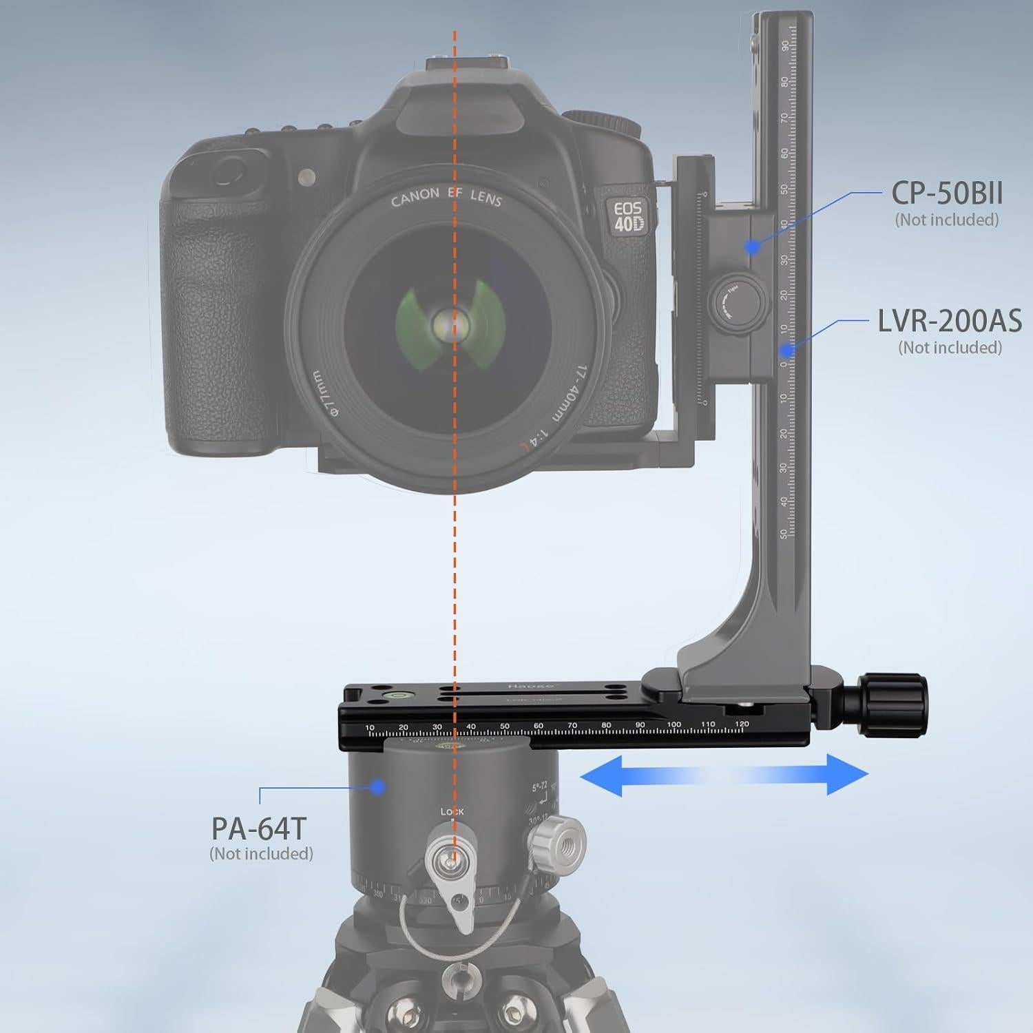 Riel Nodal Doble Cola de Milano Haoge LQR-140CP para Fotografía
