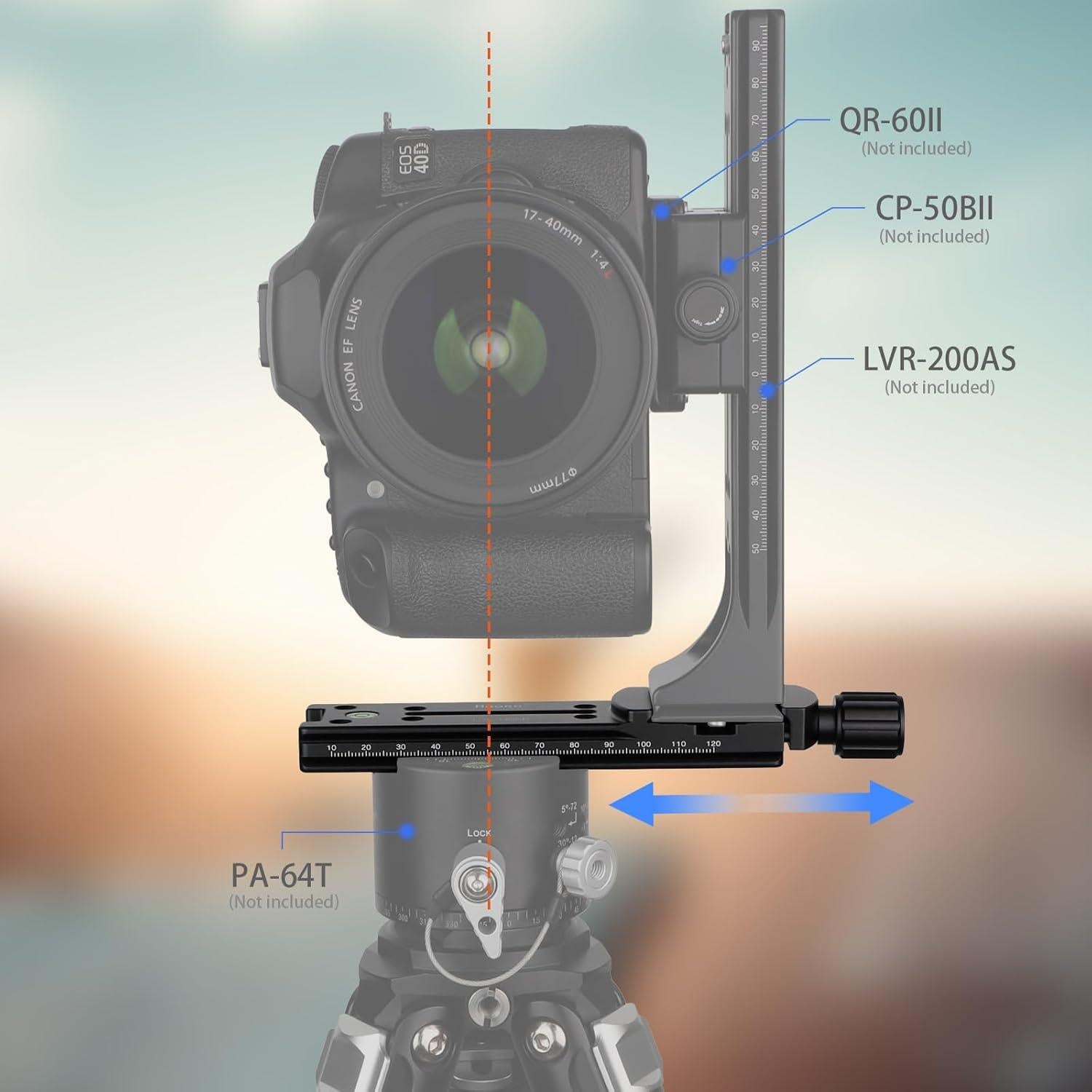 Riel Nodal Doble Cola de Milano Haoge LQR-140CP para Fotografía