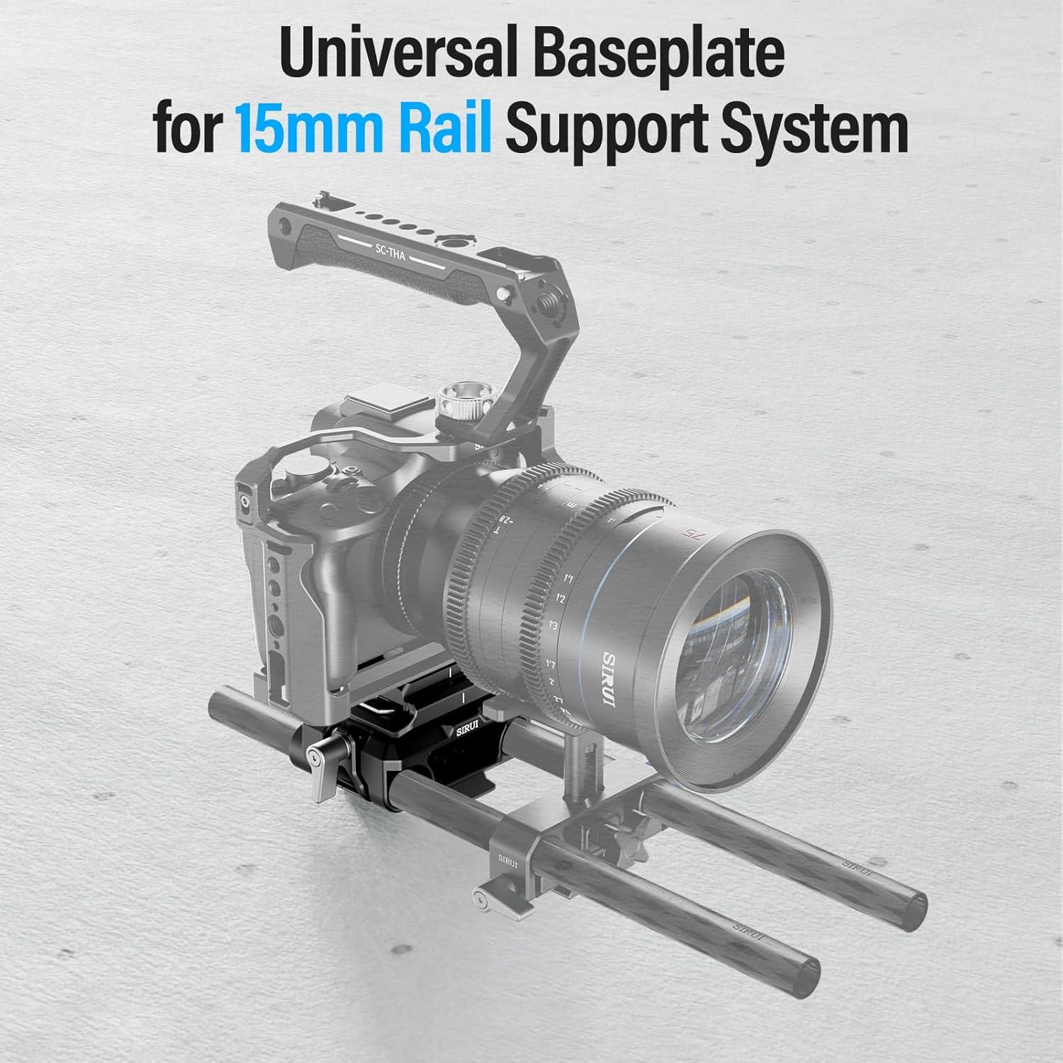 Sistema de Soporte de Riel de 15mm SIRUI con Placa ARCA