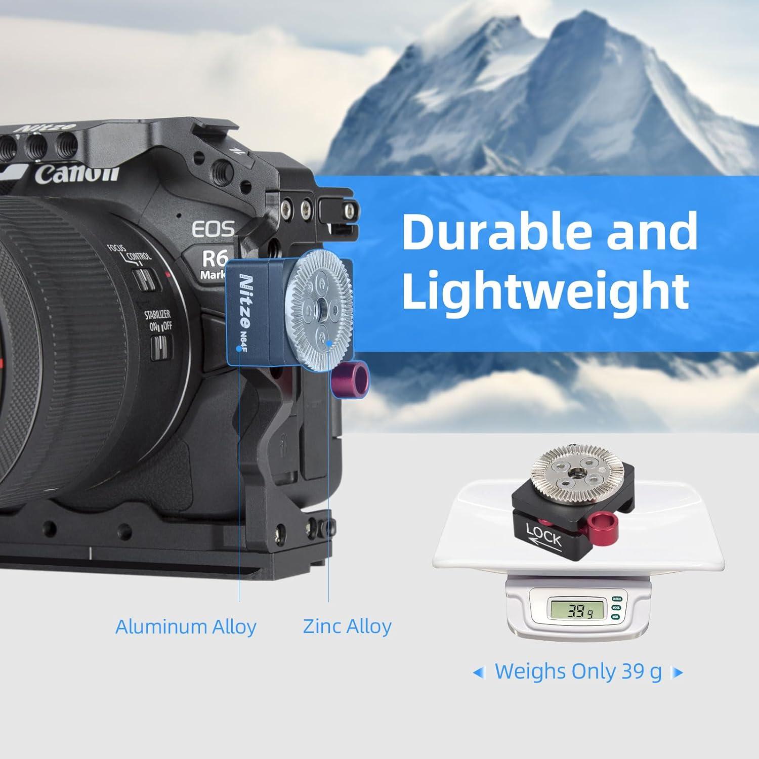 Abrazadera NATO Nitze N64F con roseta ARRI estándar 39g