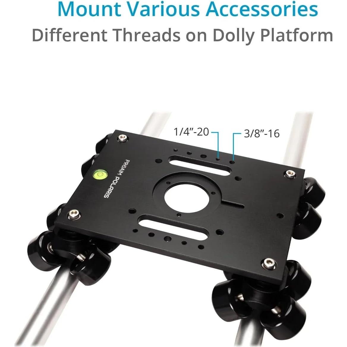 Dolly de Cámara PROAIM Polaris 200kg con Adaptadores y Rieles