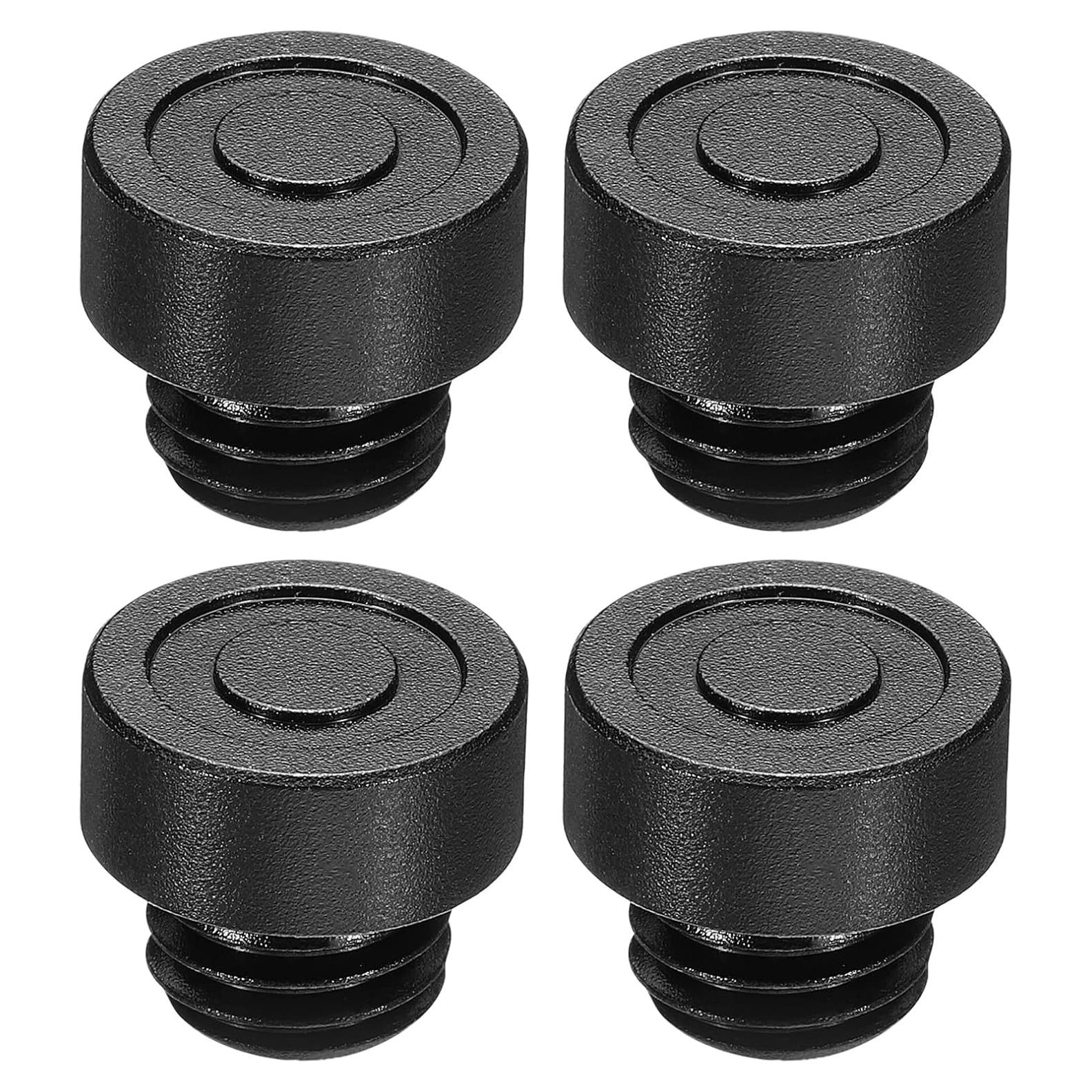 Tapón de Varilla 15mm PATIKIL - Paquete de 4 Aluminio Negro