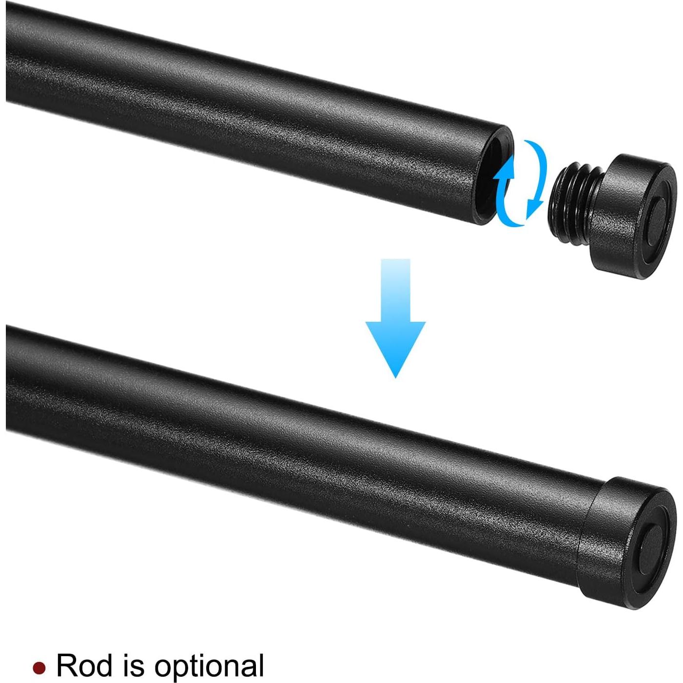 Tapón de Varilla 15mm PATIKIL - Paquete de 4 Aluminio Negro