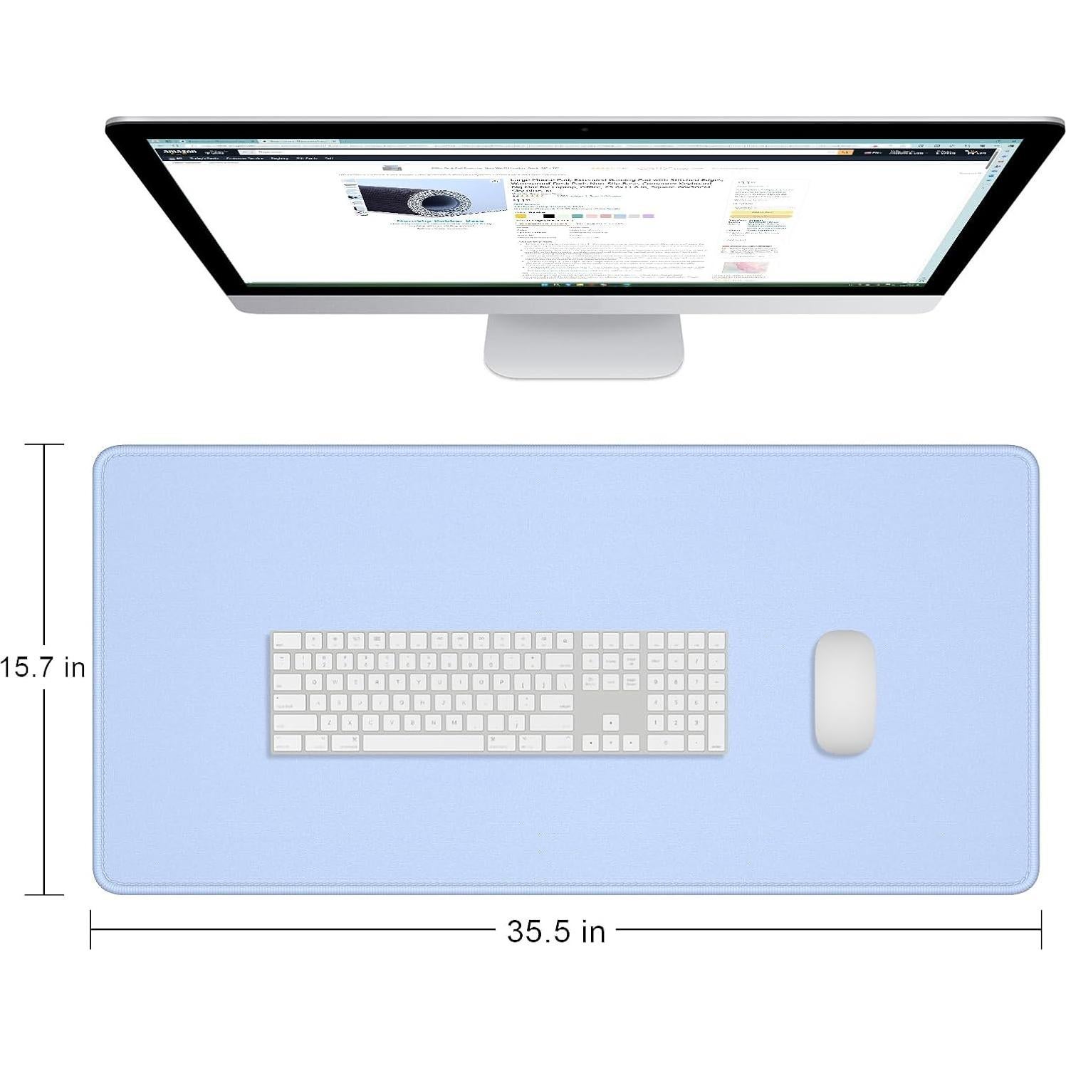Alfombrilla de Ratón Dapesuom XXL Antideslizante Azul