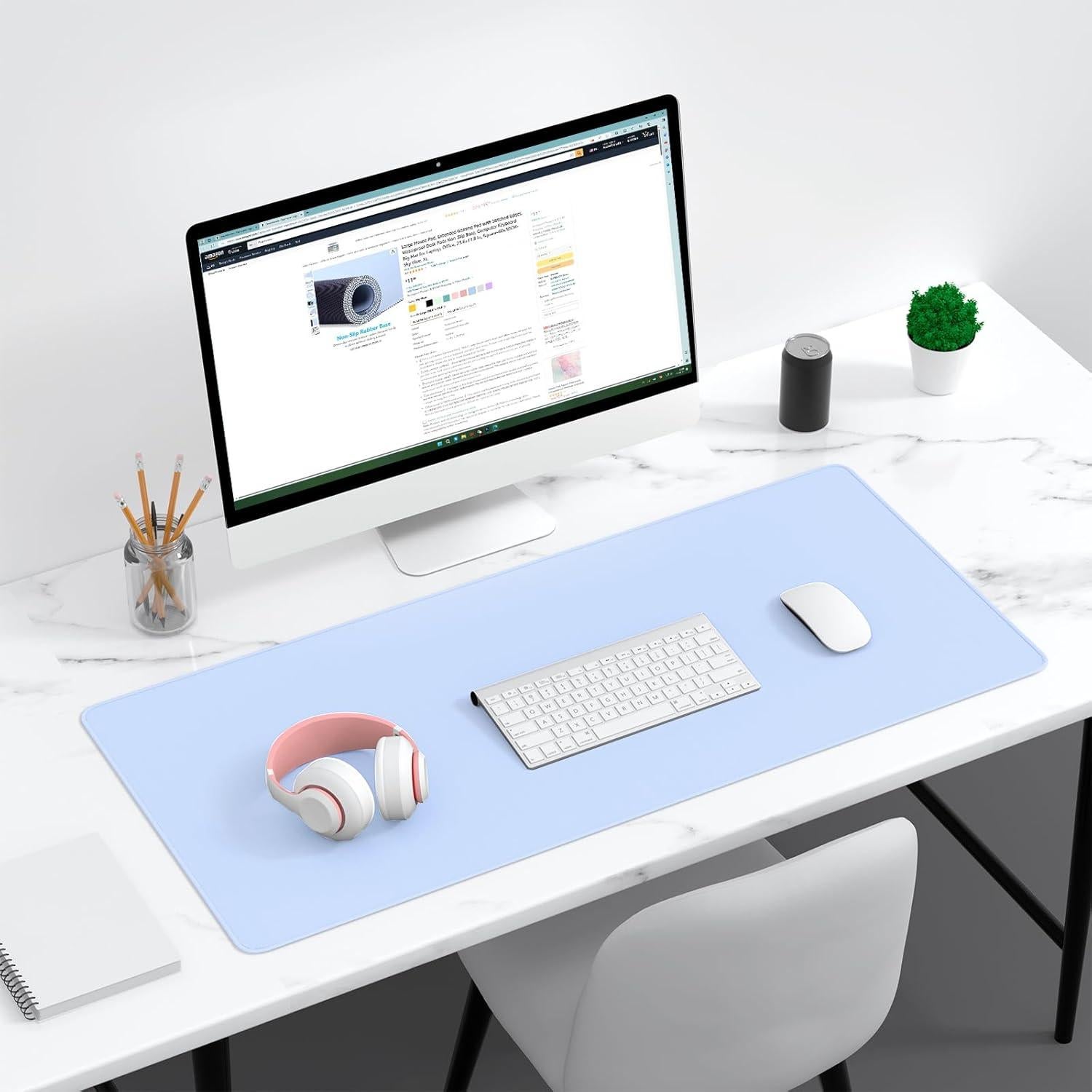 Alfombrilla de Ratón Dapesuom XXL Antideslizante Azul