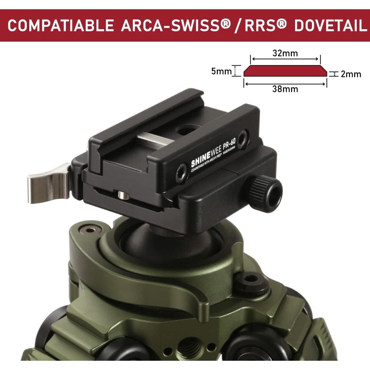 Adaptador Picatinny a Arca Suiza SHINEWEE 3.81 cm