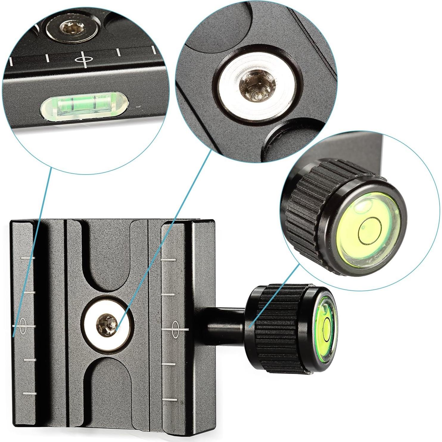 Placa de liberación rápida Neewer 50mm con nivel burbuja