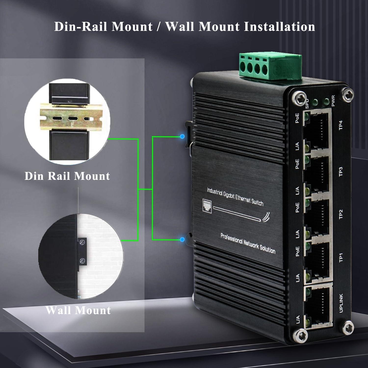 Mini Switch Ethernet Gigabit PoE 5 Puertos TenxoxneT