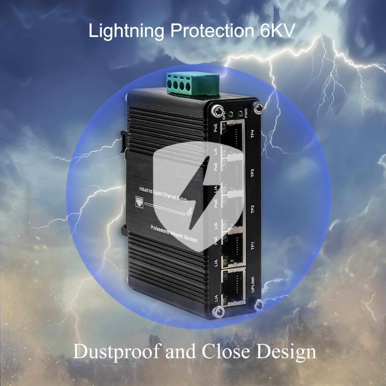 Mini Switch Ethernet Gigabit PoE 5 Puertos TenxoxneT