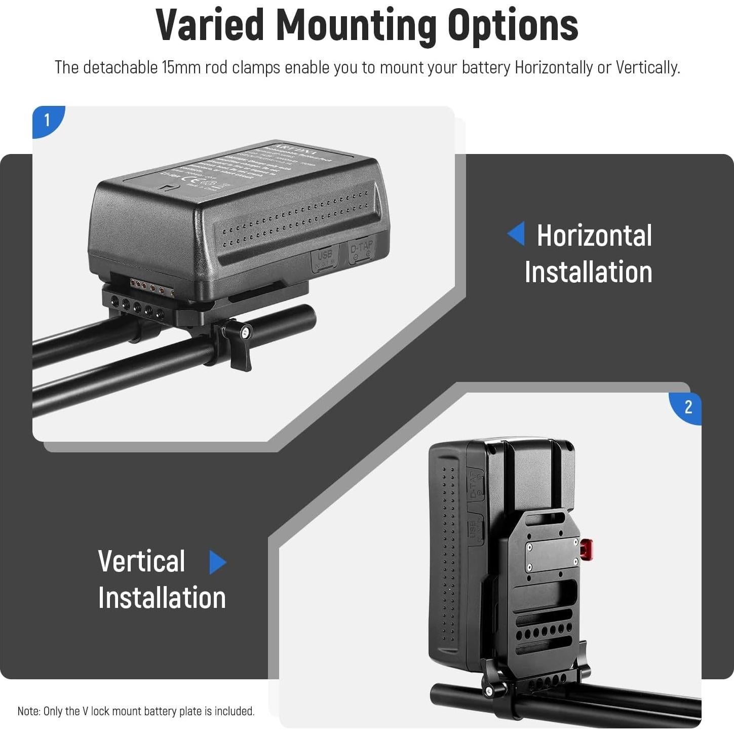Placa de Batería V Mount NEEWER ST43 con Sujeción 15mm