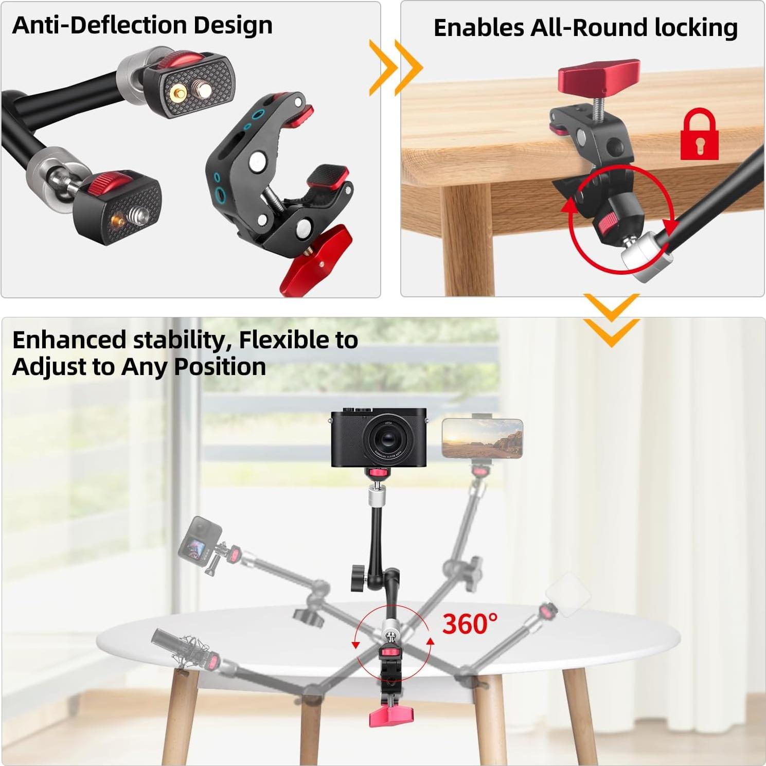 Brazo Mágico HEMMOTOP MS02 28 cm Carga 2.5 kg Ajustable