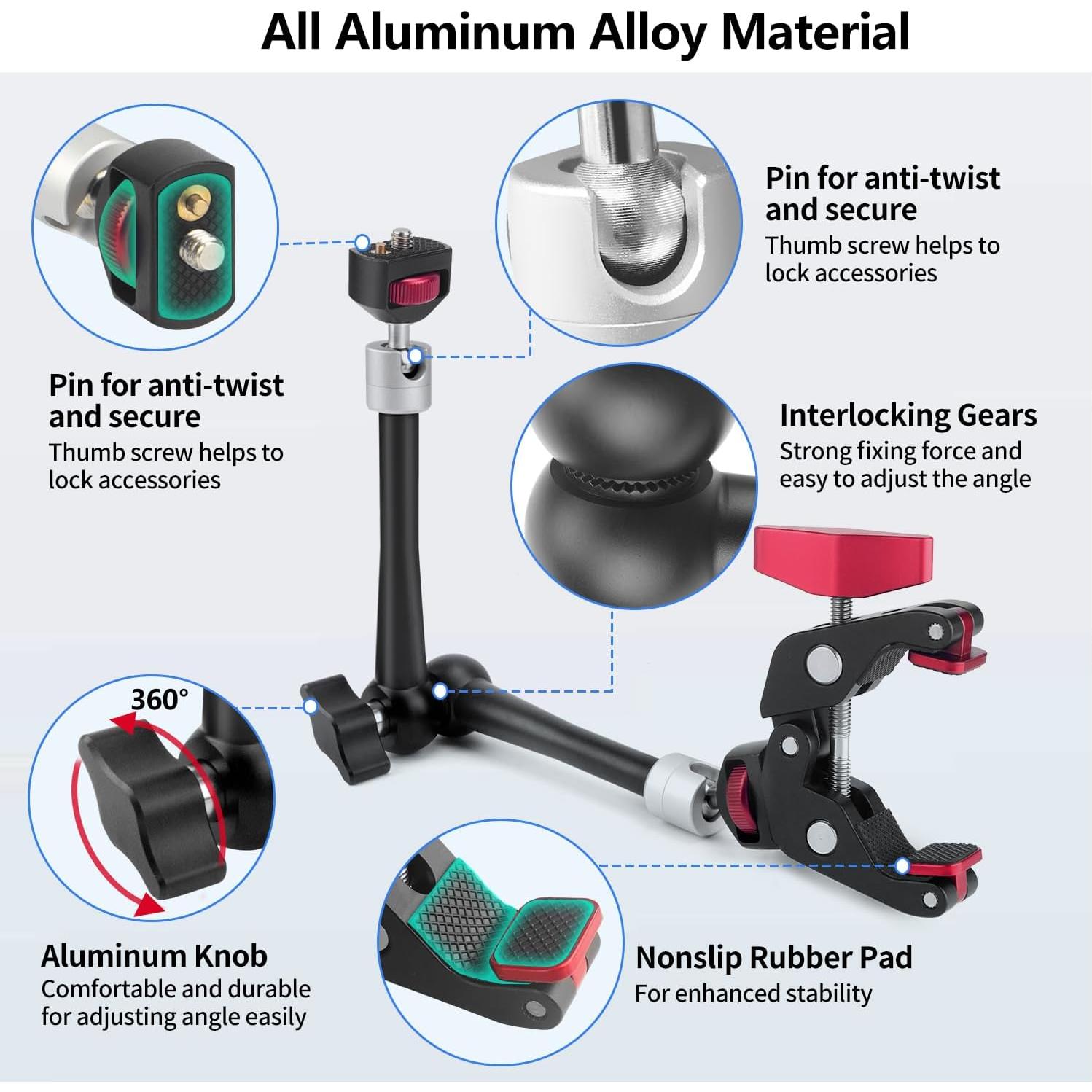 Brazo Mágico HEMMOTOP MS02 28 cm Carga 2.5 kg Ajustable