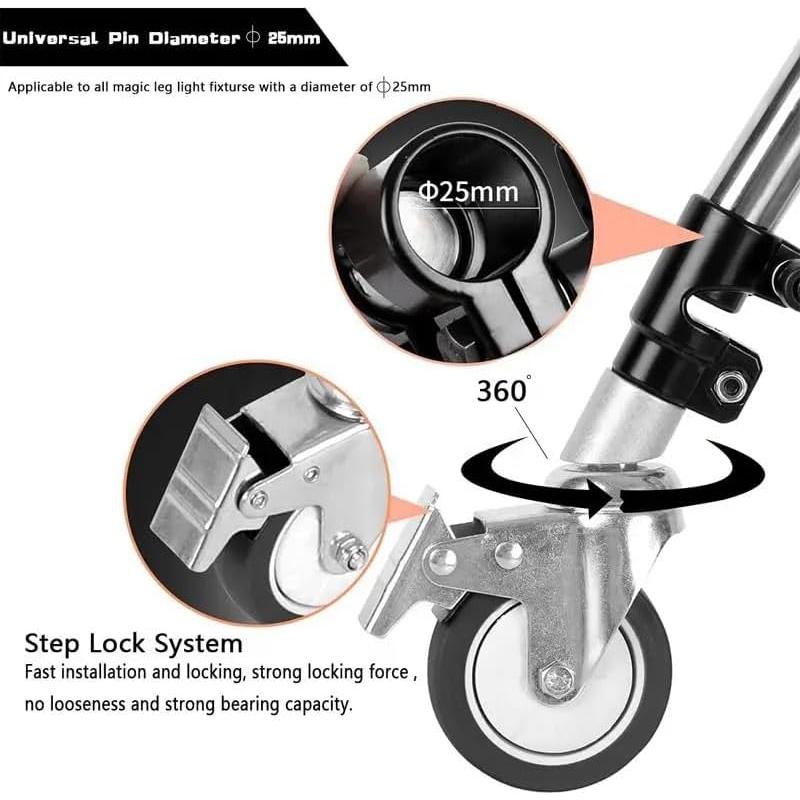 Set de 3 Ruedas Dolly Reflex Camera para Trípode 25mm