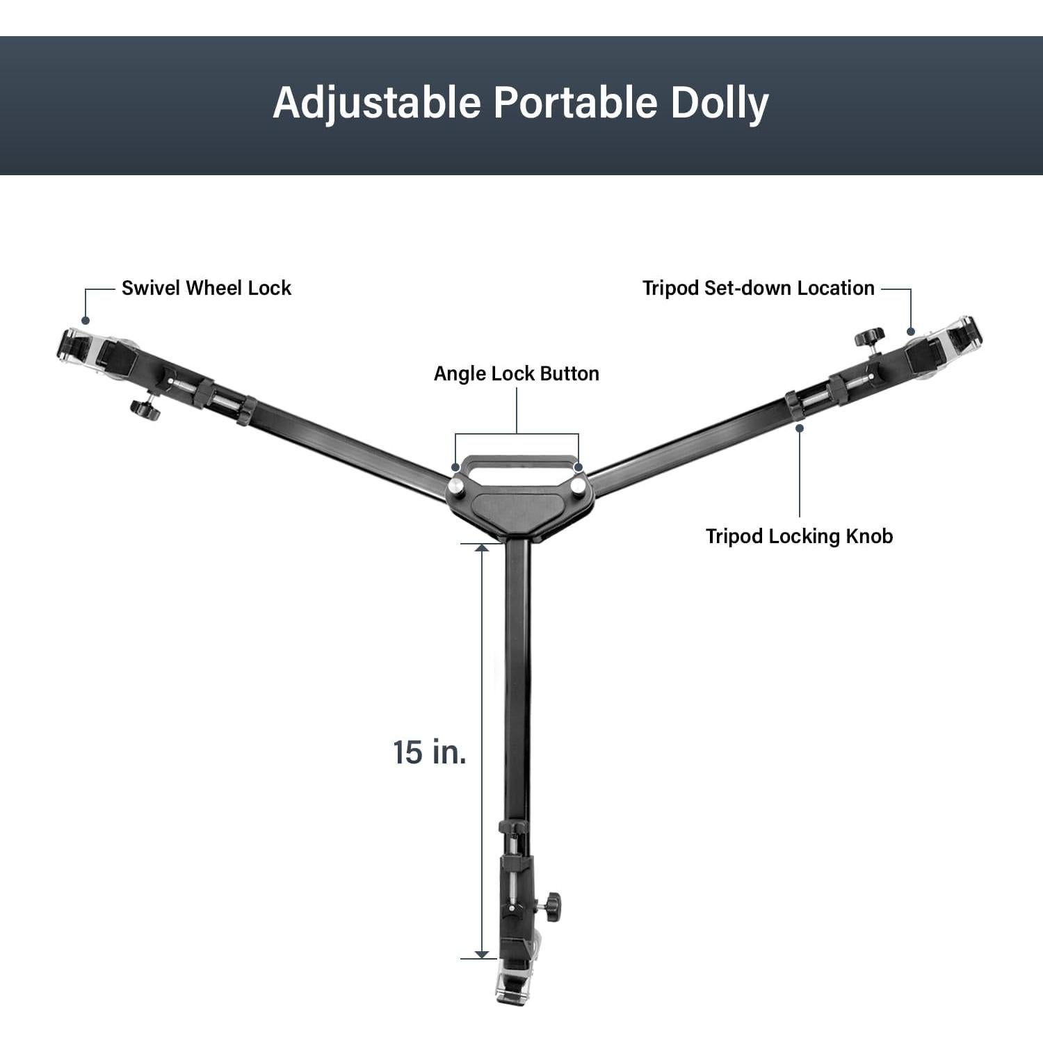 Ruedas Dolly Ajustables LimoStudio para Trípode - 4.46 kg