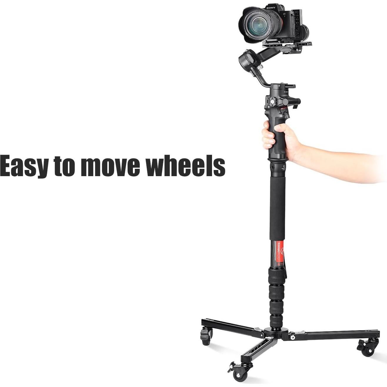 Dolly Monopod Sunwayfoto T1A20R Soporte Rodante 50kg