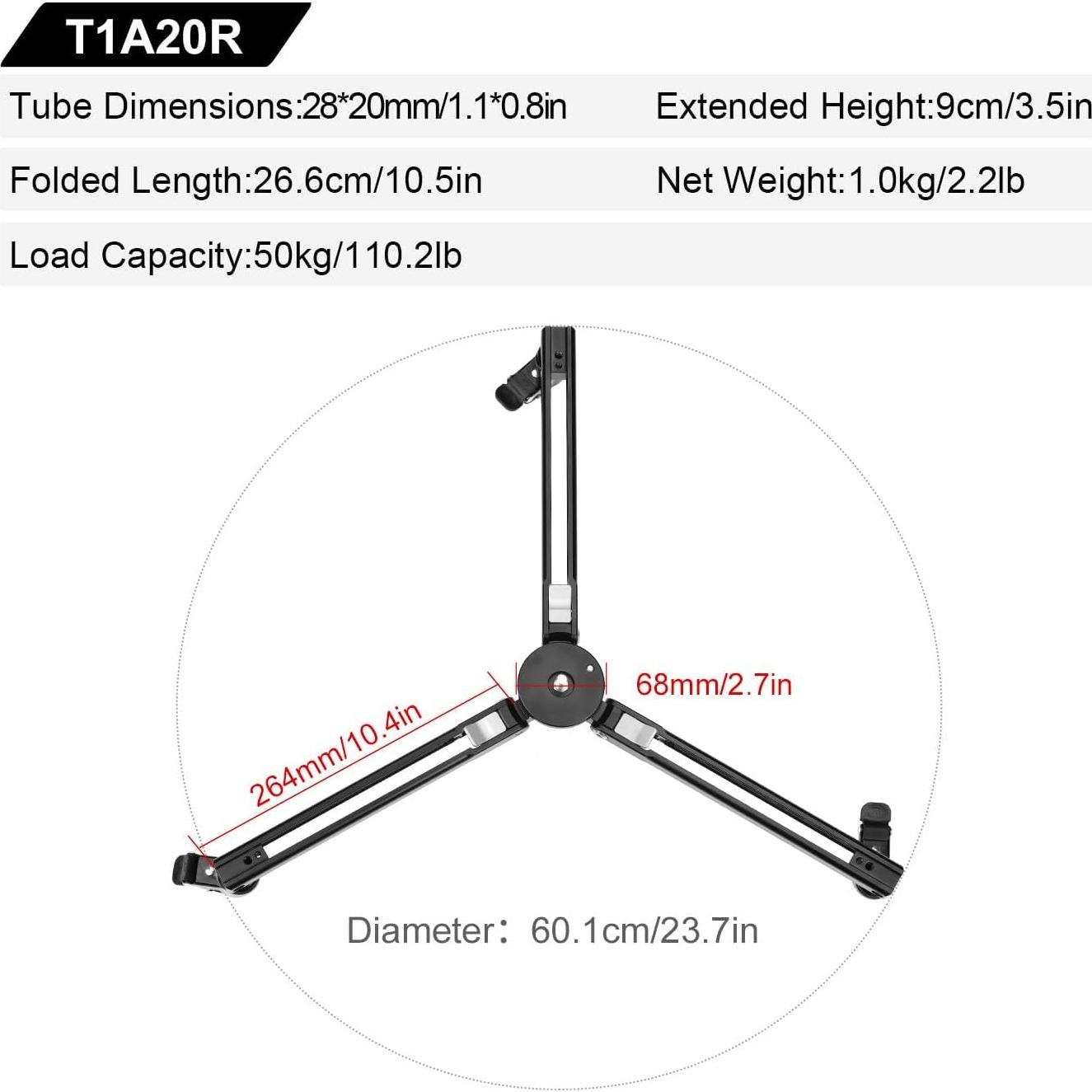 Dolly Monopod Sunwayfoto T1A20R Soporte Rodante 50kg