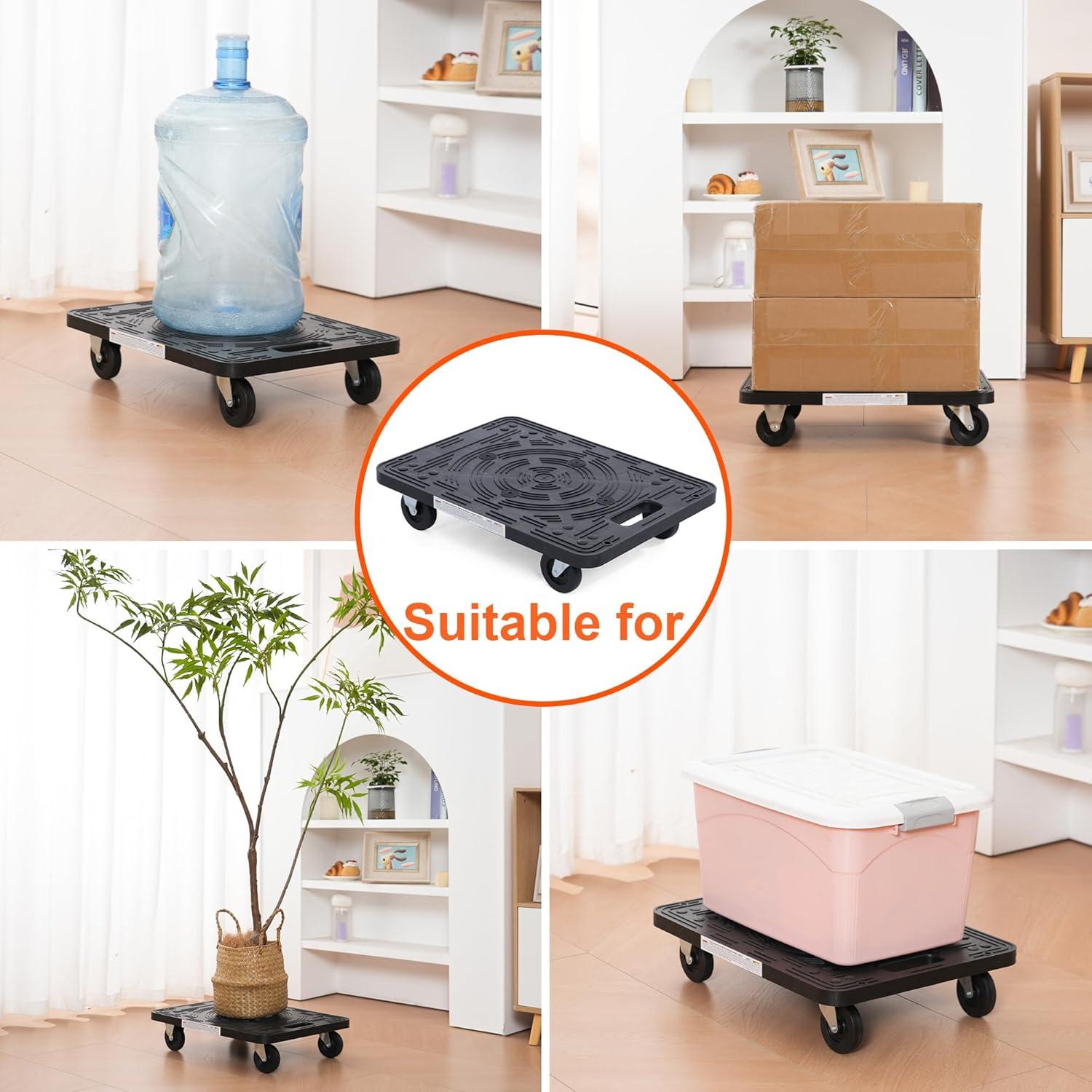 Carro de Polipropileno MaxWorks 50915 - 90.7 kg, Negro