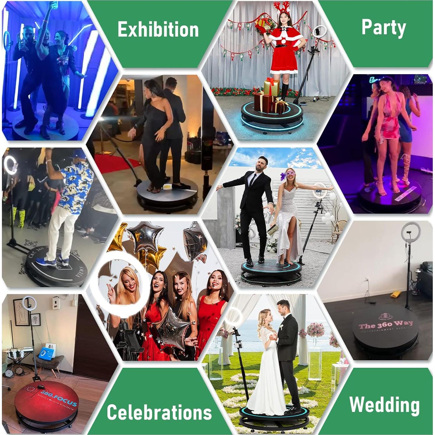 MWE 360 Fotomatón para Fiestas 68cm con Luz RGB y Control APP