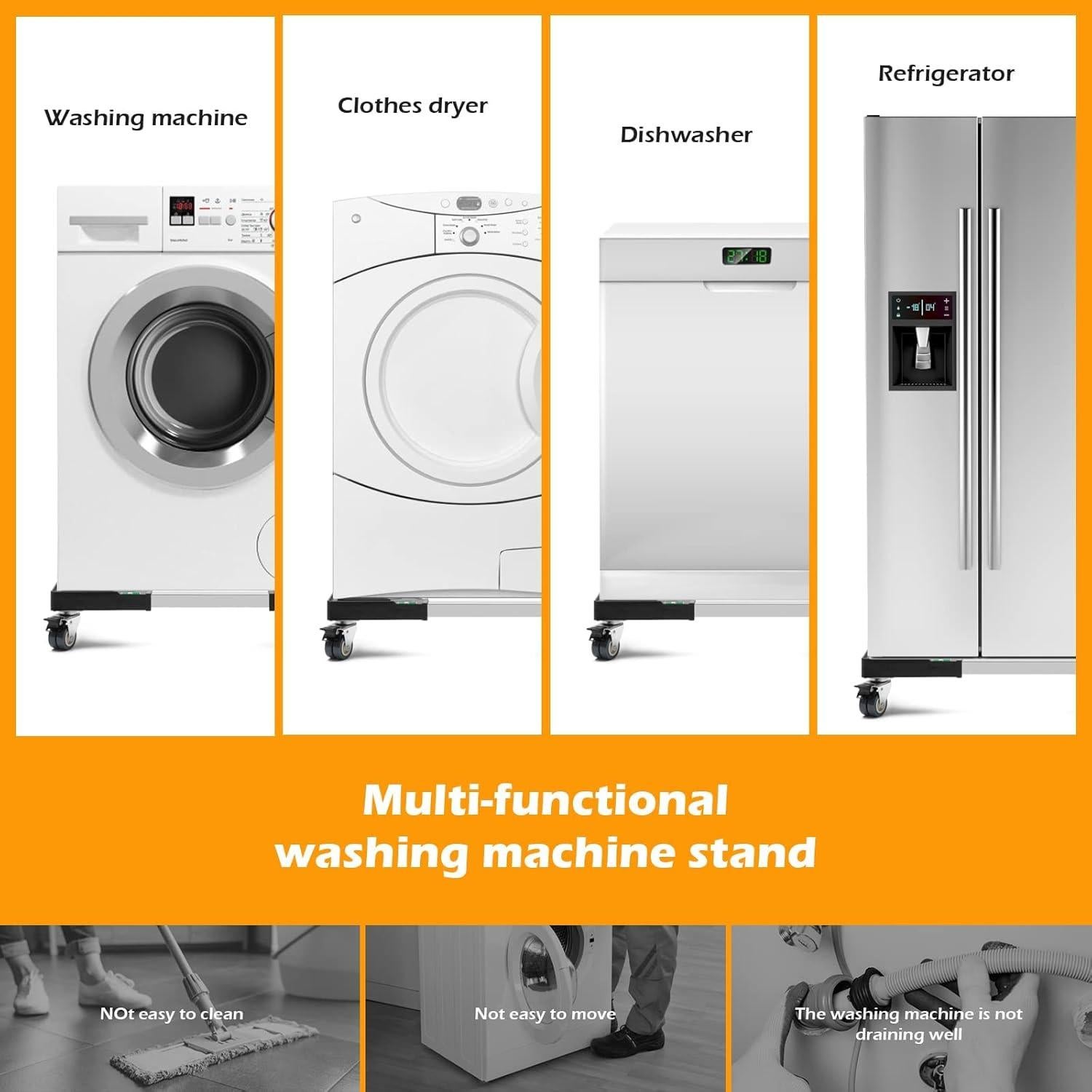 Soporte Móvil Ajustable Nefish para Lavadora y Mini Nevera