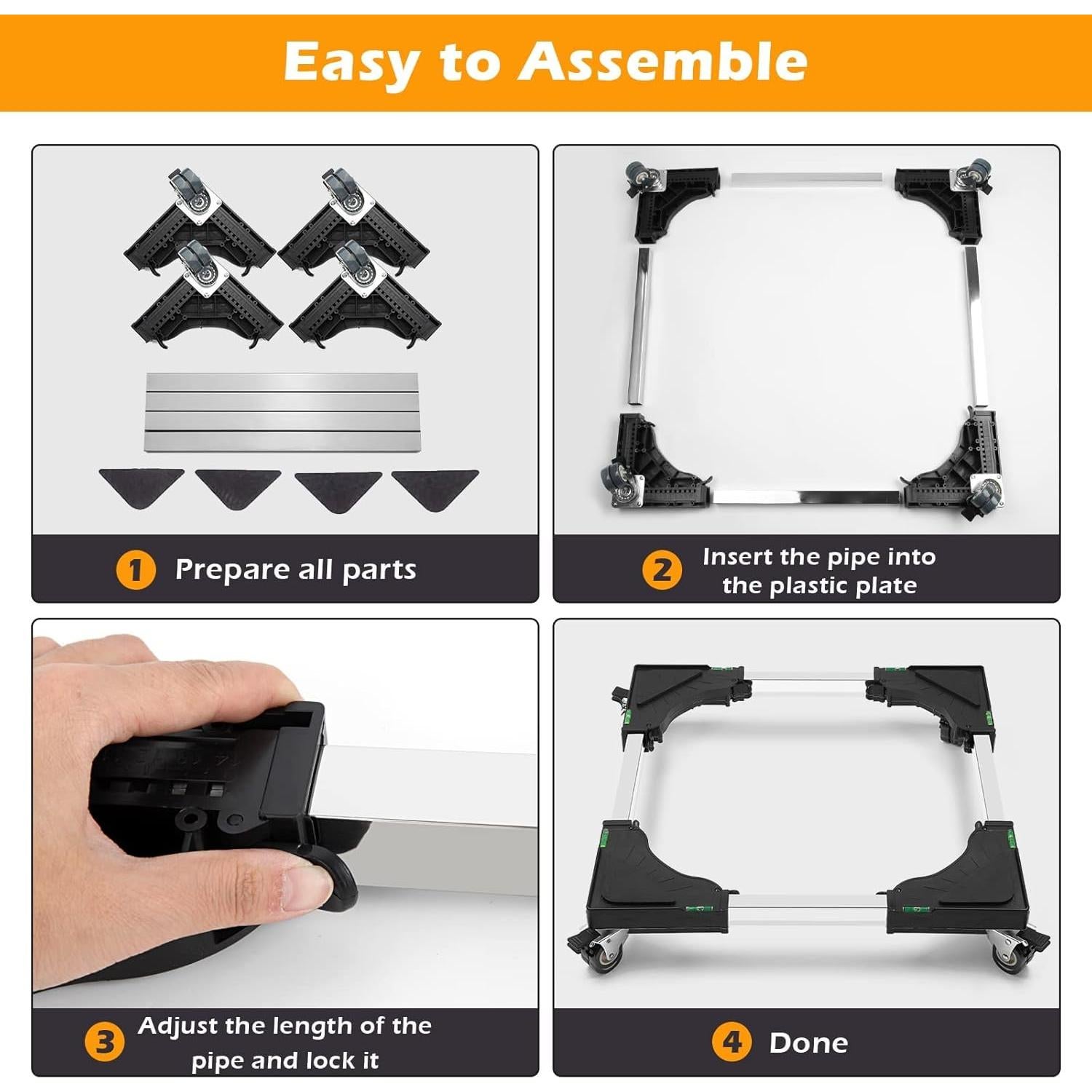 Soporte Móvil Ajustable Nefish para Lavadora y Mini Nevera