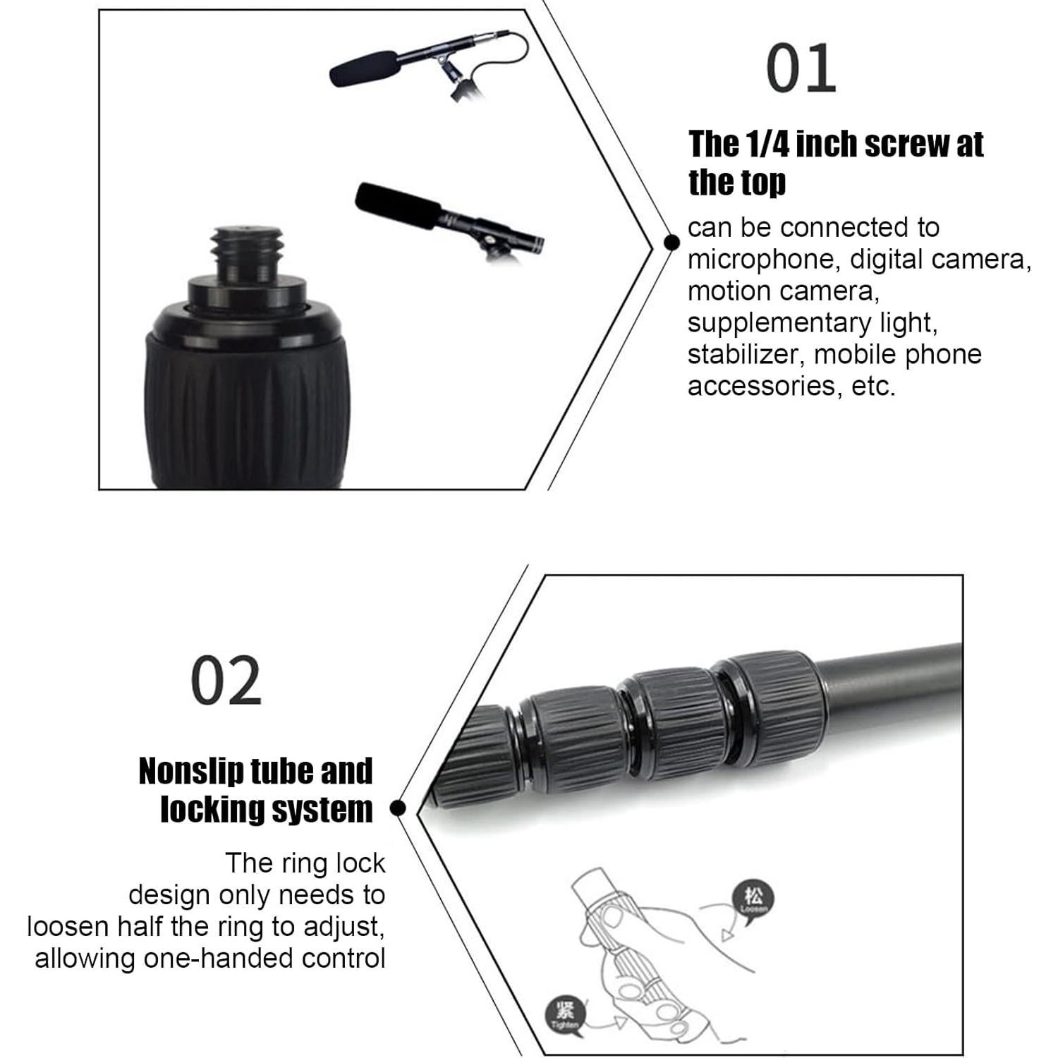 Brazo de Micrófono Extensible Hightseck 5 Secciones 39-155cm