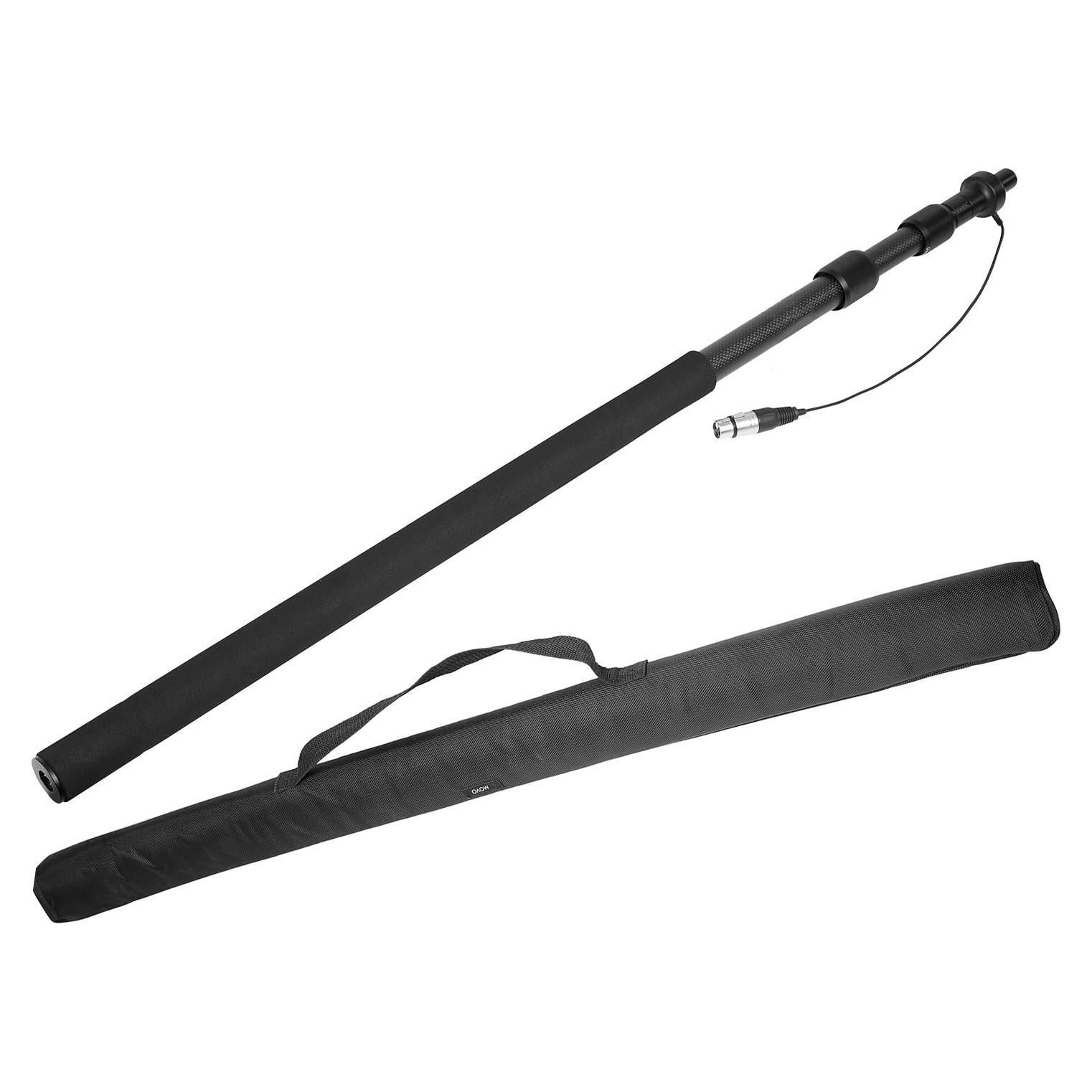 Movo CMP-25 Microphone Boom Pole with Integrated Microphone Cable for XLR Microphones - 8.2' ft Adjustable Telescoping Extension Pole