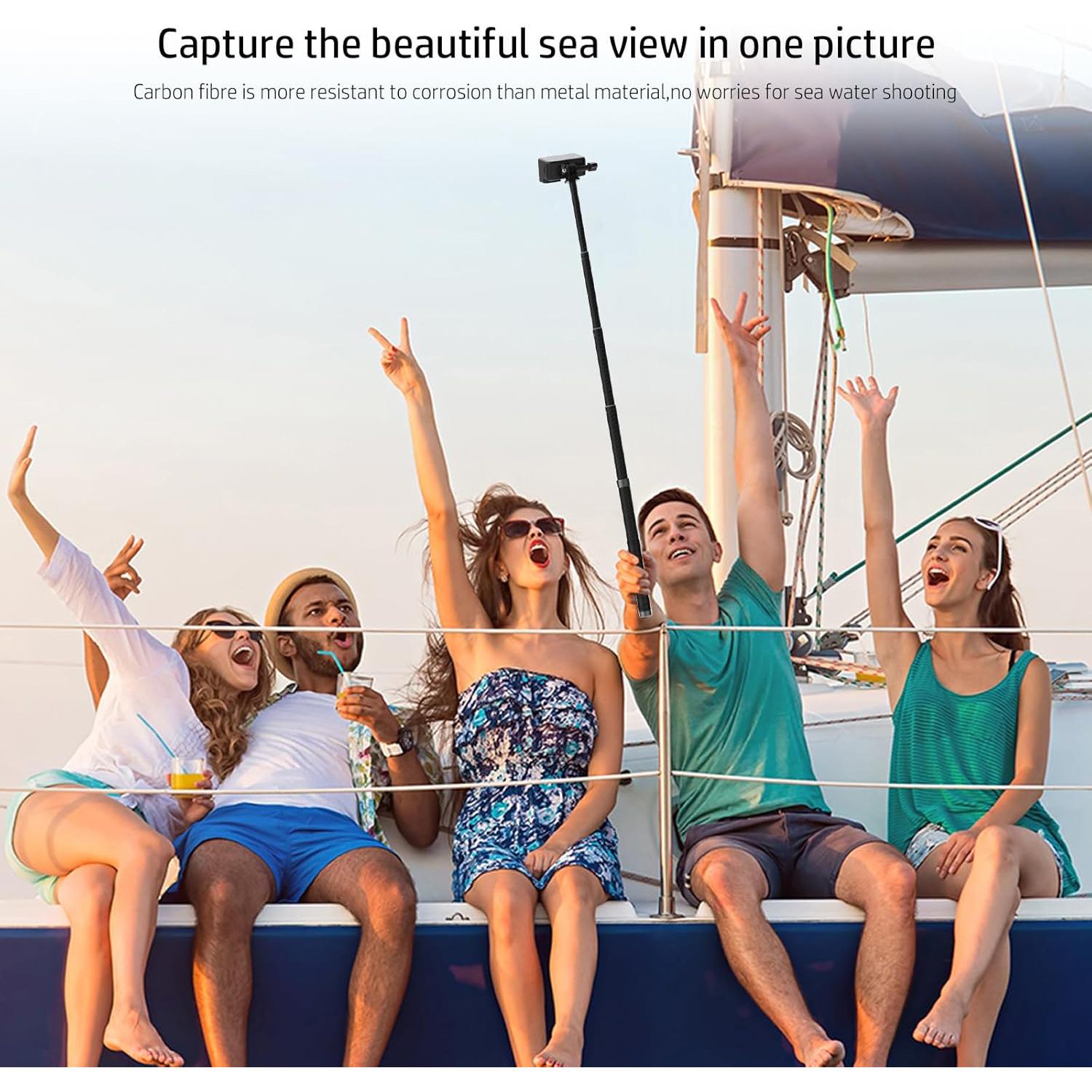 Palo Selfie Telescópico NEOSOU 2.6m Fibra de Carbono Impermeable